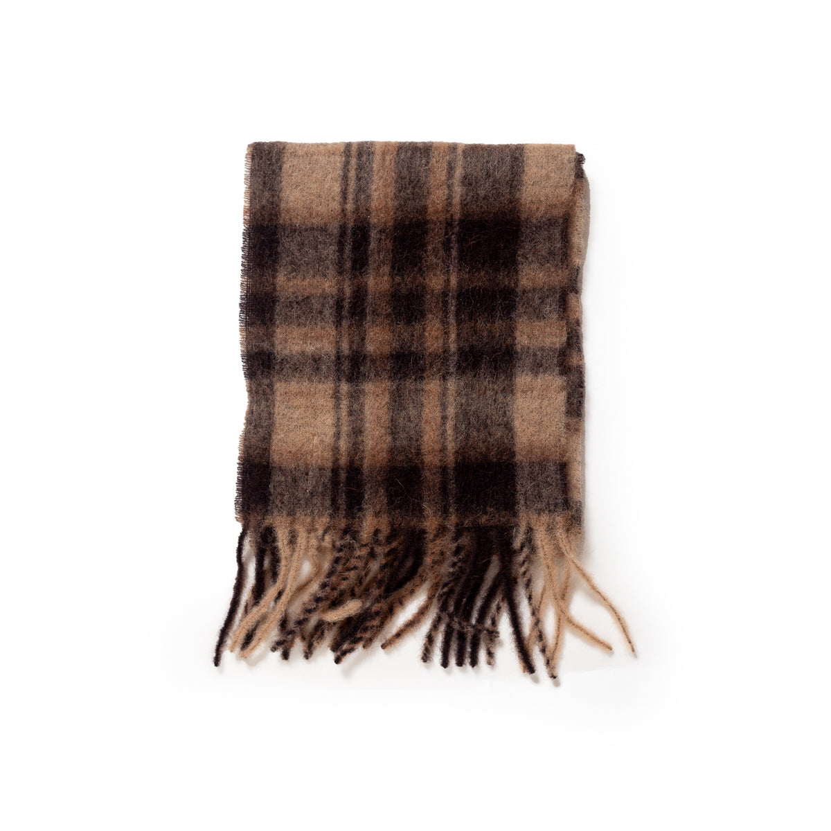 Foret Airy Wool Scarf Brown Check