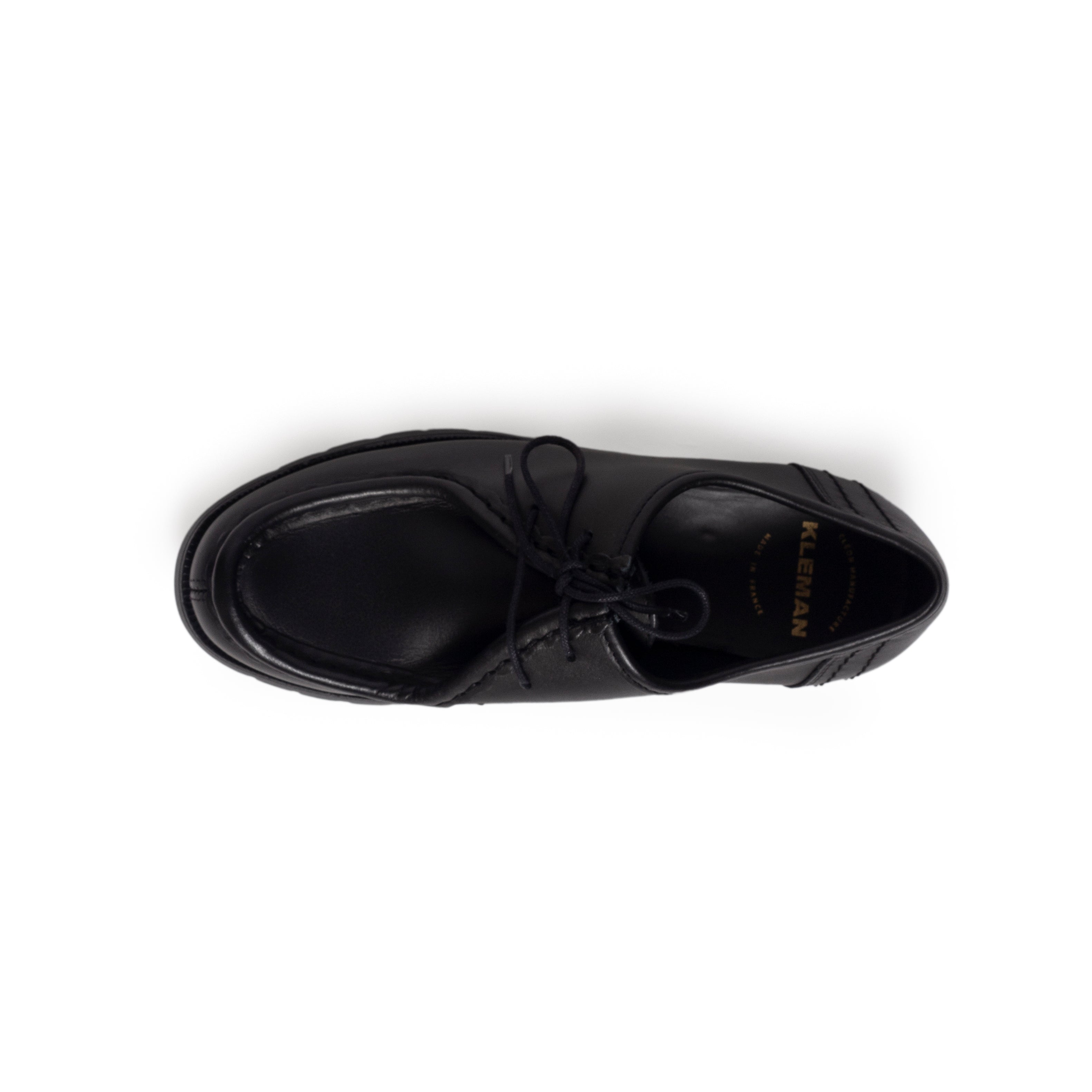 Kleman Padror Lug Sole Derby Shoe in Black | Clove & Creek