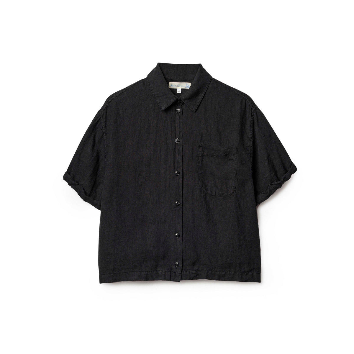 Merz b. Schwanen Light Linen Shirt in Black