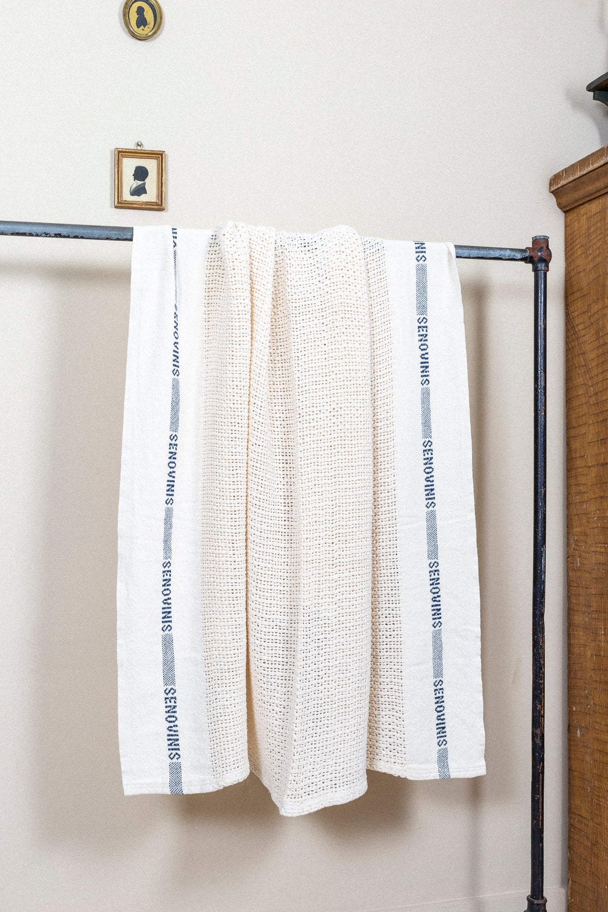 Fog linen blanket Sample] Fog Linen Chambray Towel - Beige Stripe - Direct Hedging