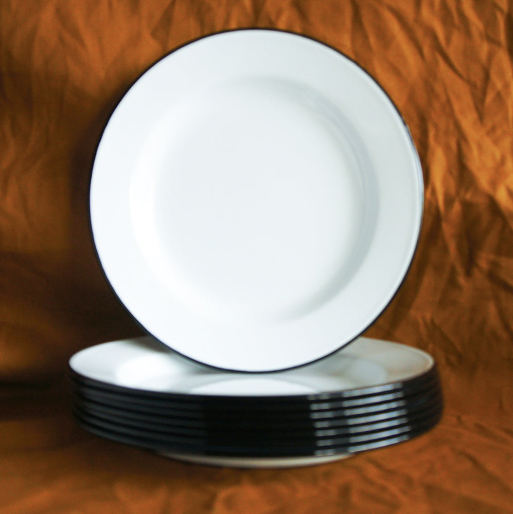 Enamel Plate with Black Rim