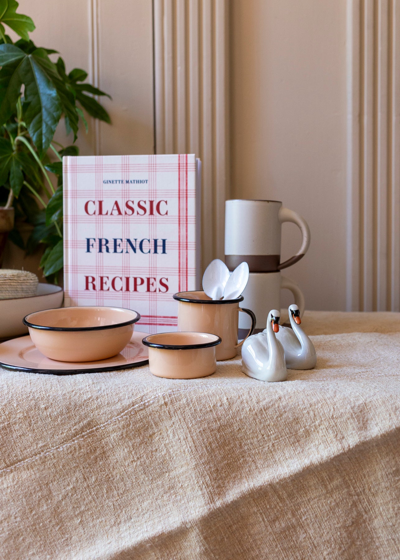 Peach and Black Enamel Sauce Bowl