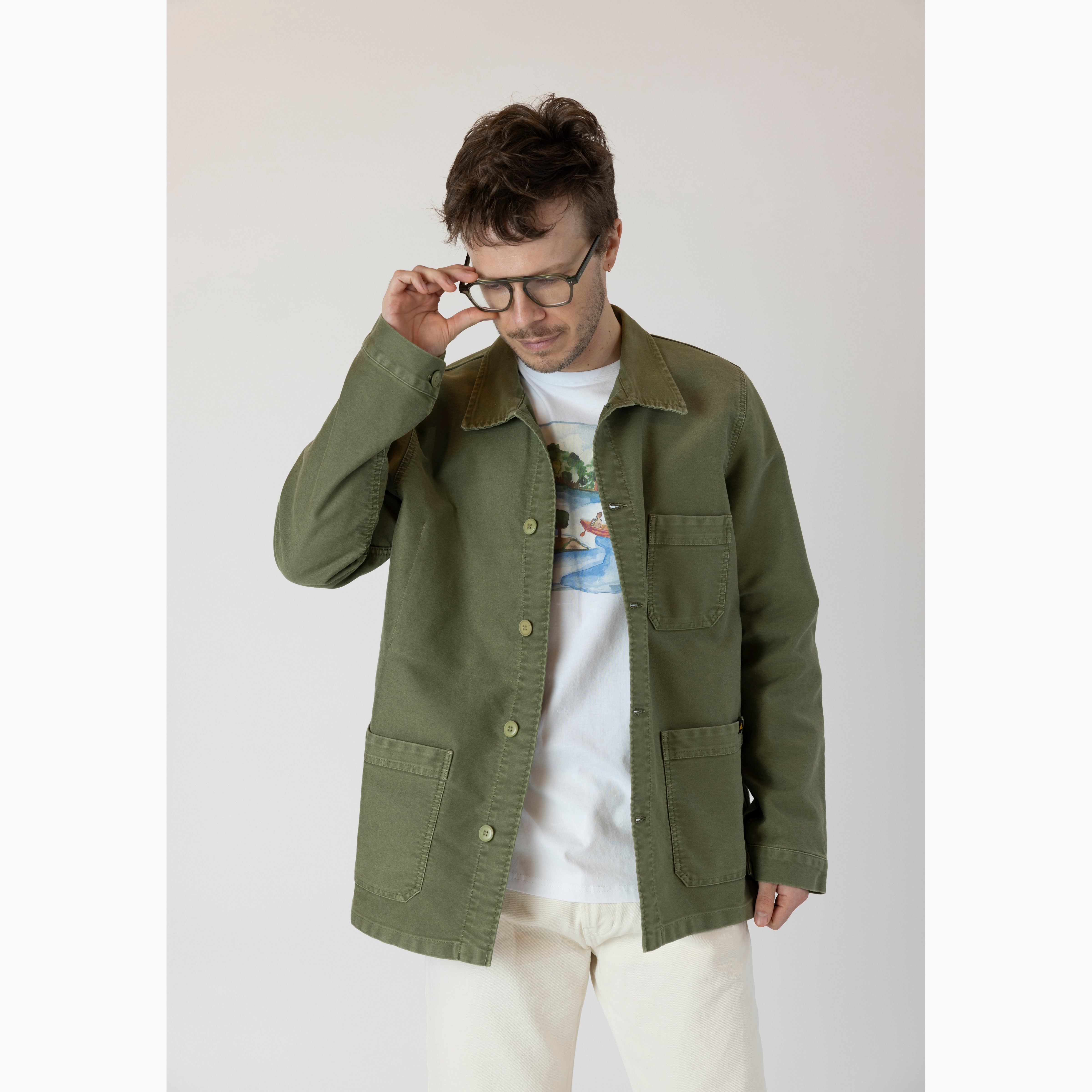 Le Mont Saint Michel Work Jacket Khaki Le Mont Saint Michel Work Jacket Khaki