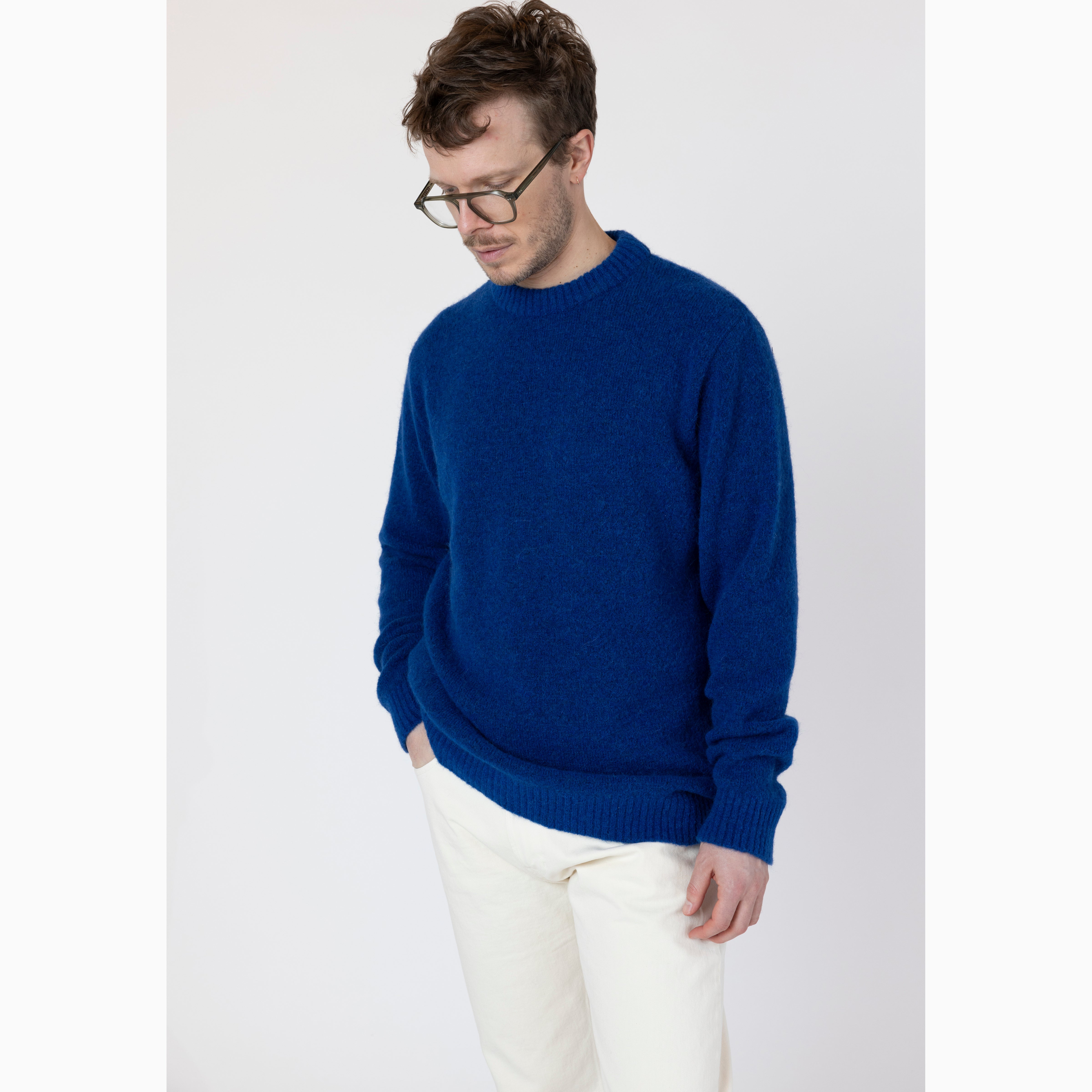 Foret Alpine Long Sleeve Knit Sweater Blue