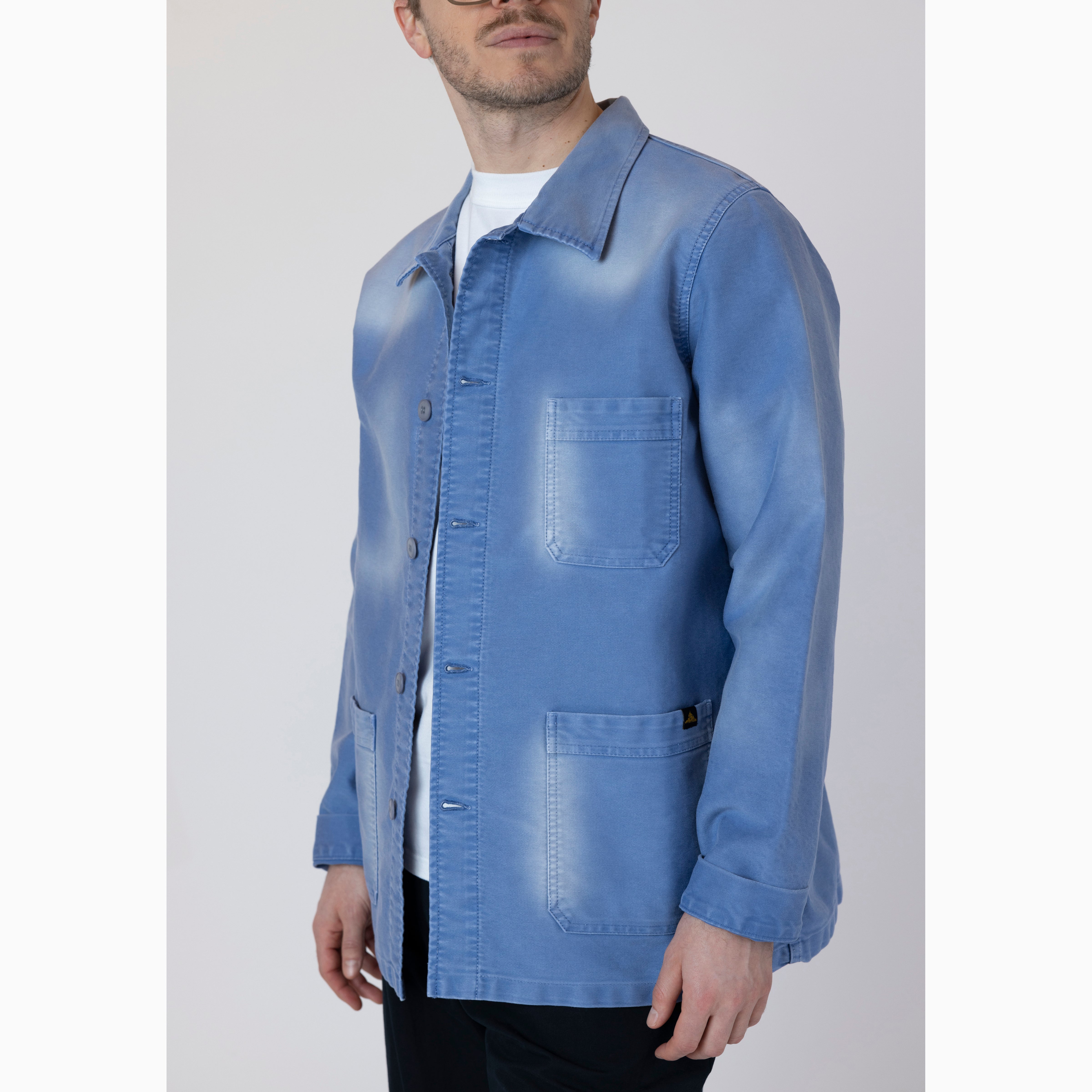 Blaue Vintage-Arbeitsjacke von Le Mont Saint Michel