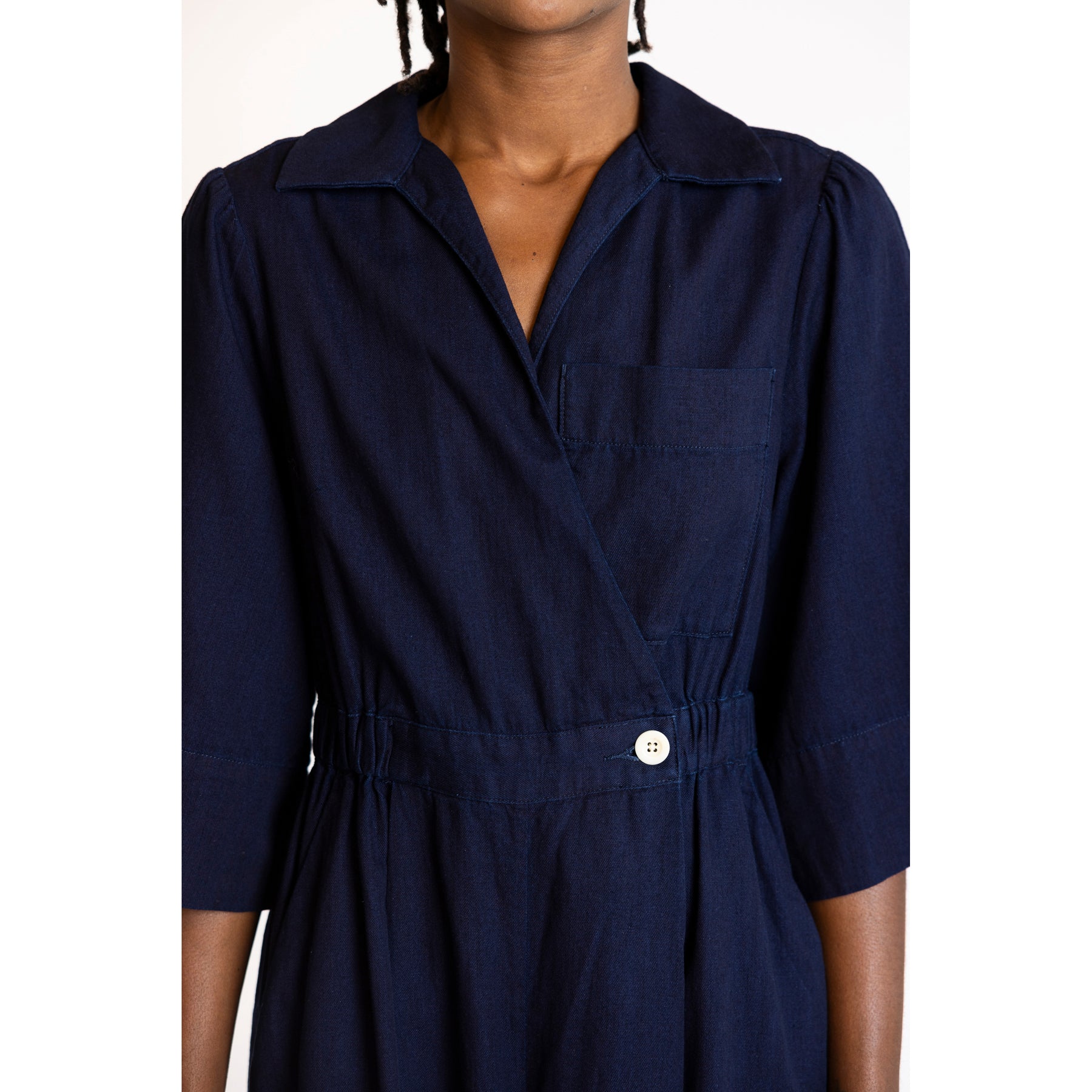 Toast Twill Culotte Jumpsuit  Indigo