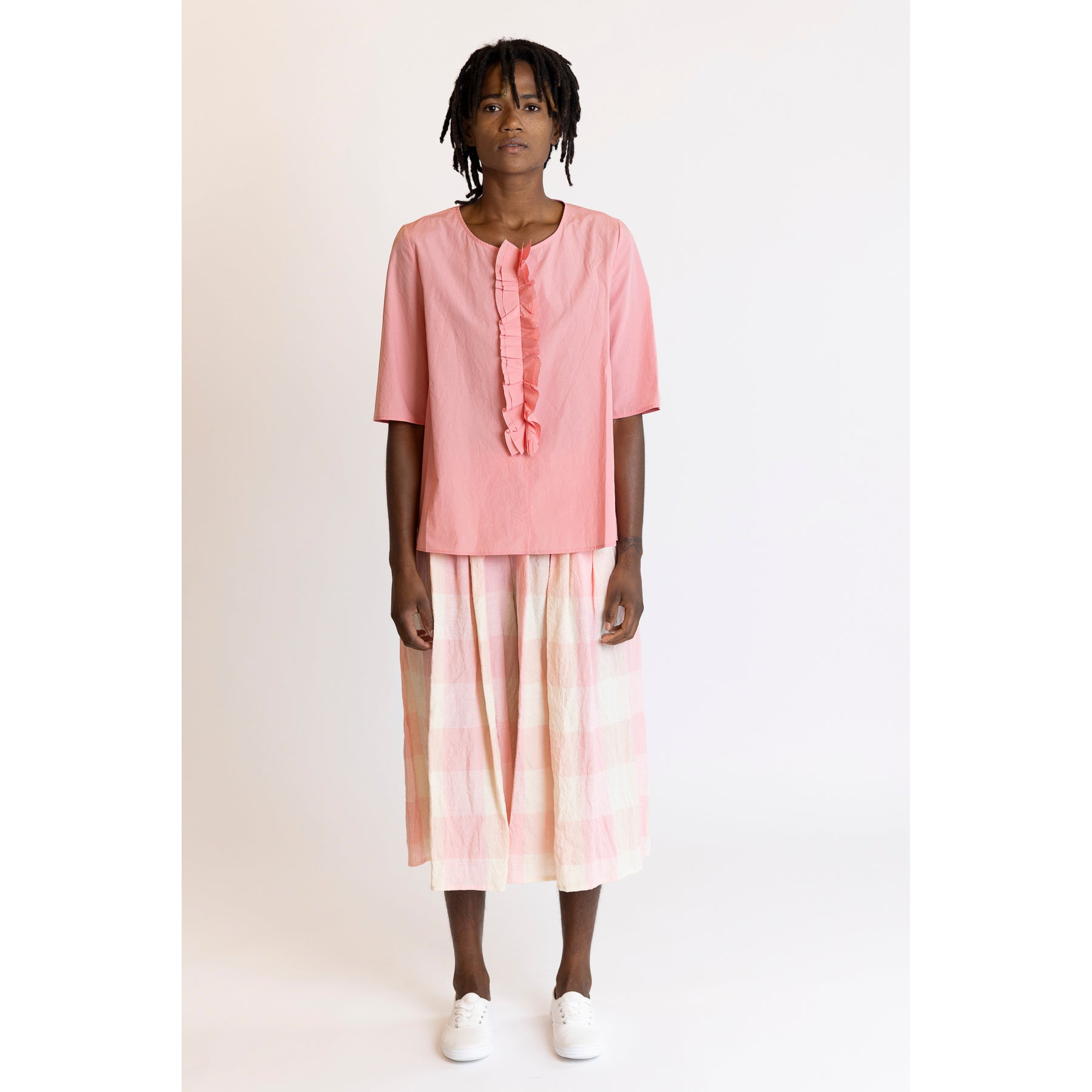 Apuntob Crinkle Poplin Short Sleeve Shirt Pink