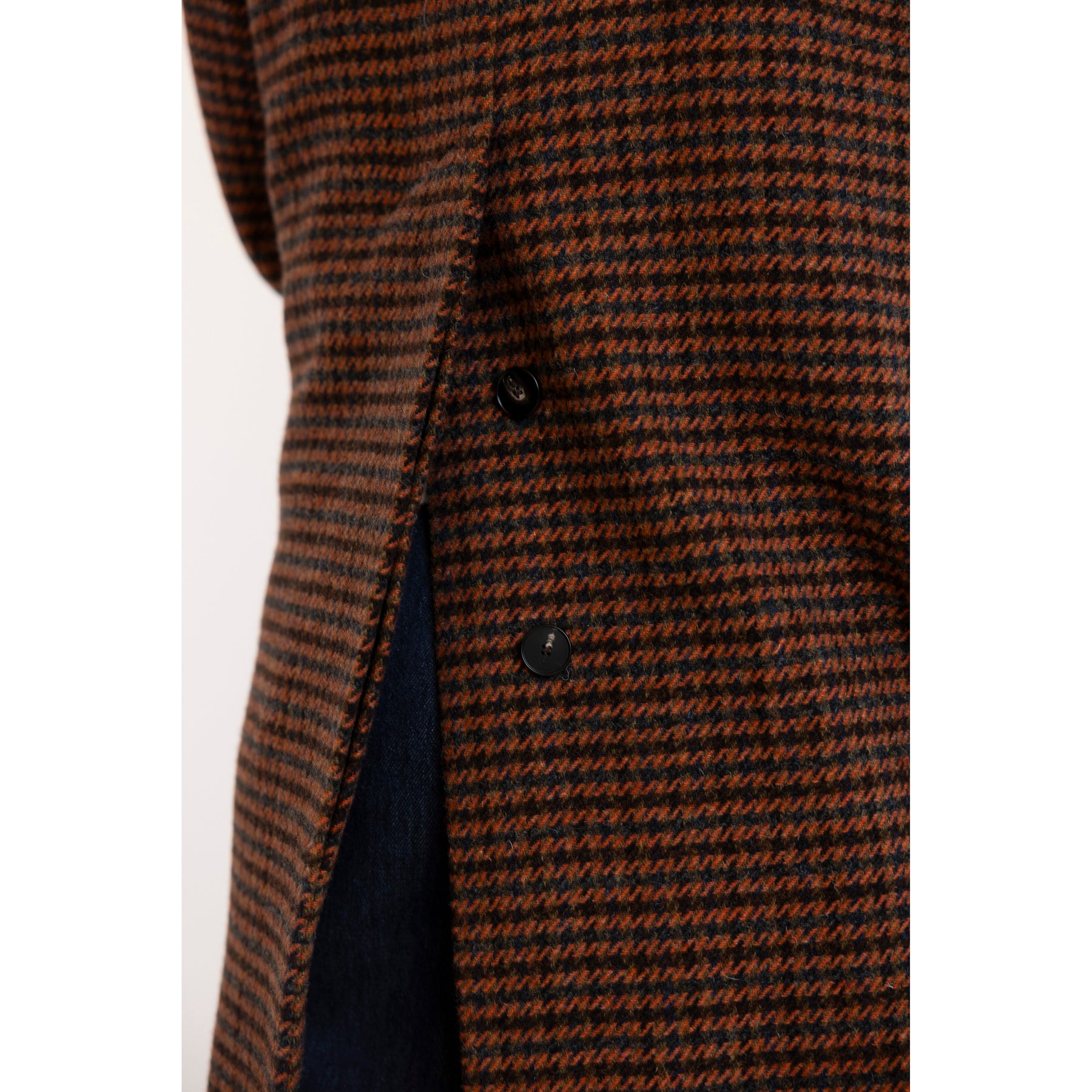 Toast Wool Houndstooth Raglan Coat  Burnt Orange