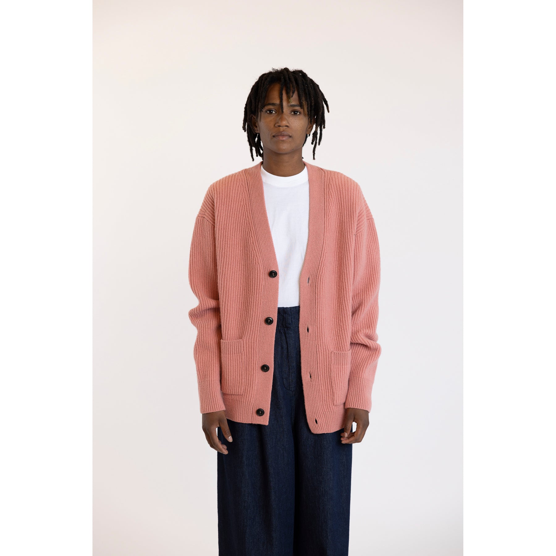 Merz b. Schwanen Merino Cashmere Cardigan Relaxed Fit Rose Wood