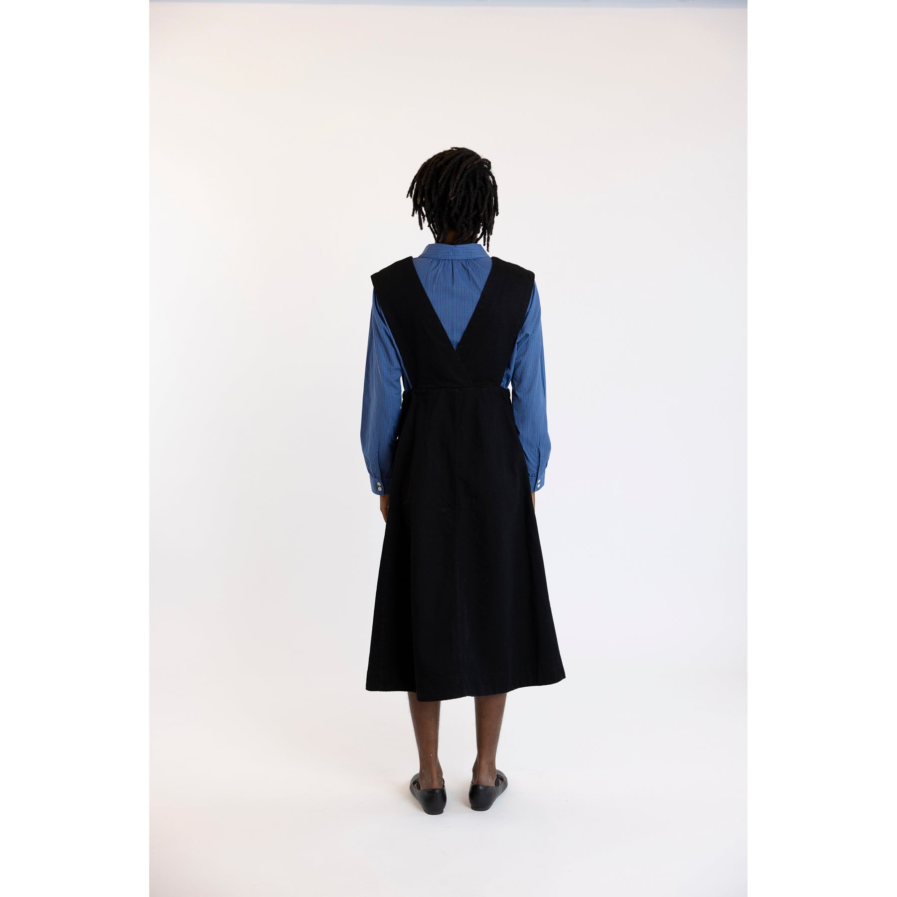 Toast Black Denim Pinafore Dress