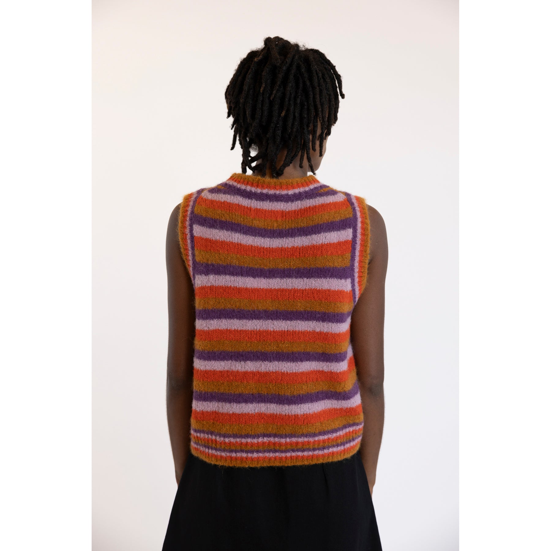 Toast Brushed Alpaca Blend Striped Tank Amethyst Multi