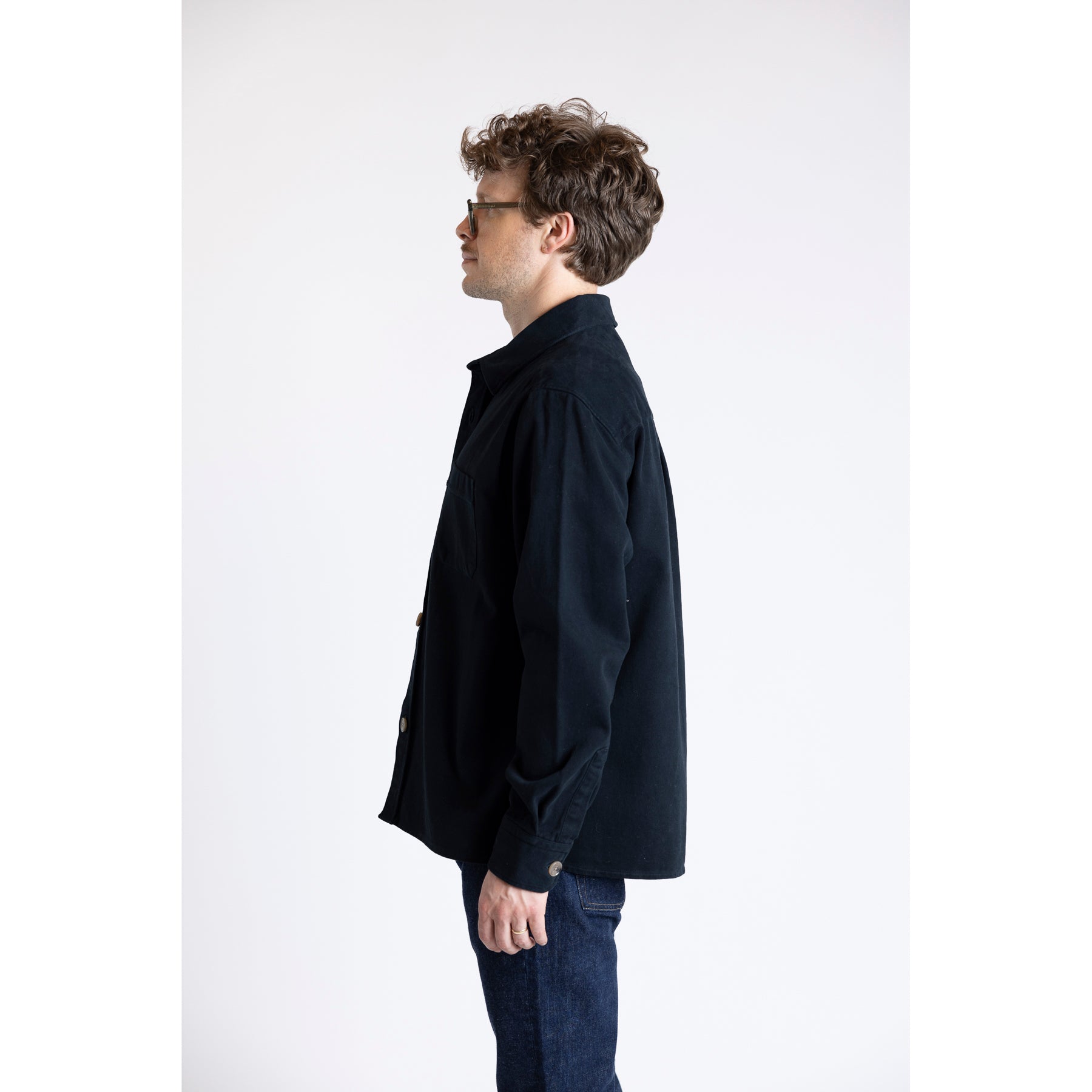 Foret Fellow Twill Shirt Washed Black