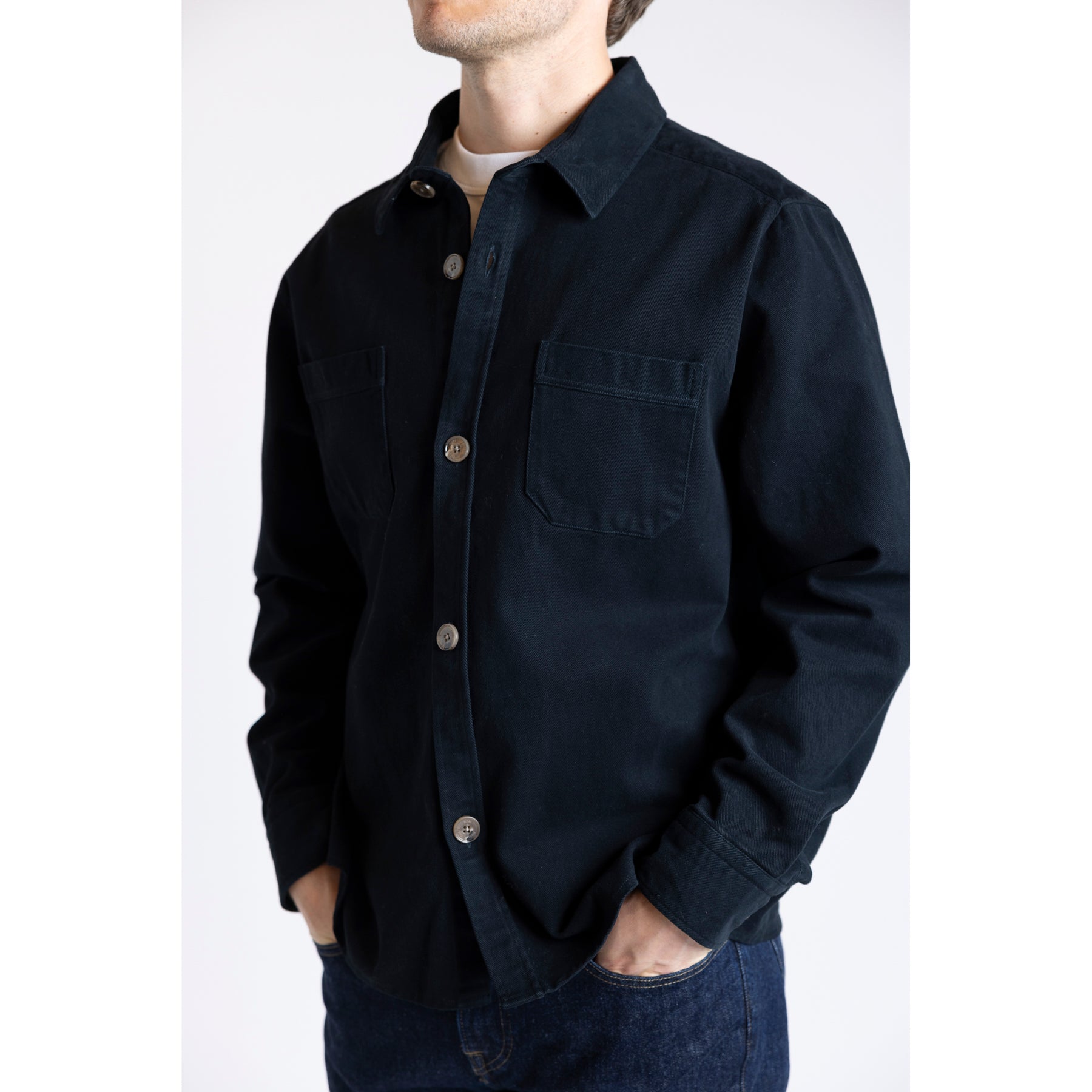 Foret Fellow Twill Shirt Washed Black