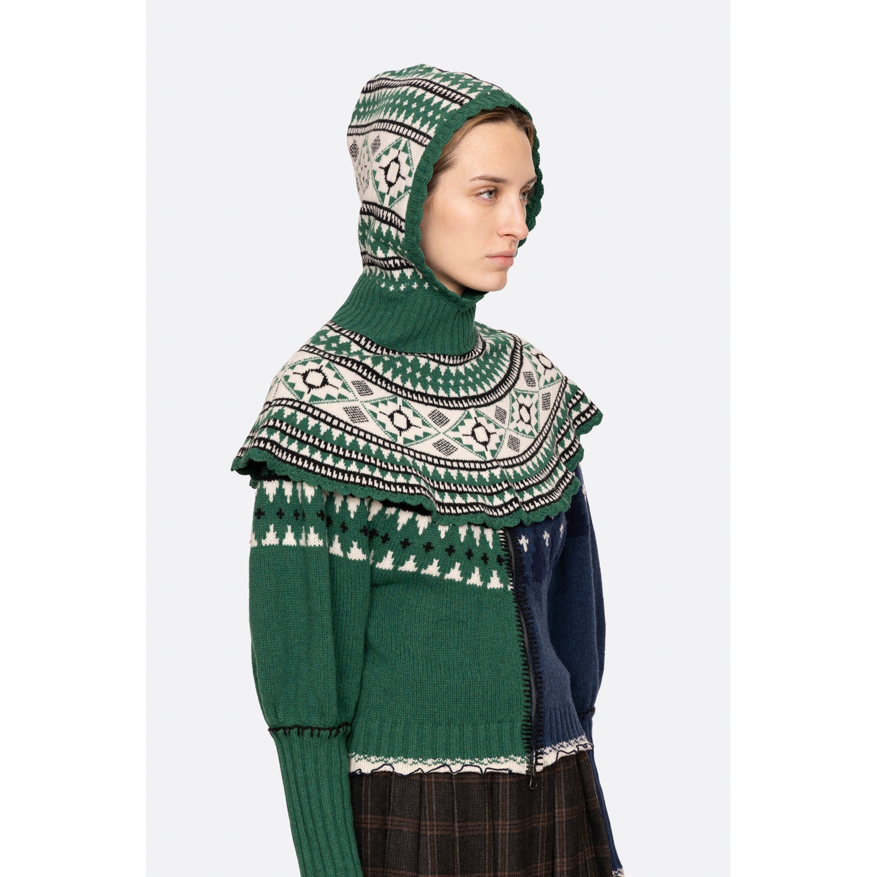 Sea New York Linea Fair Isle Balaclava in Green