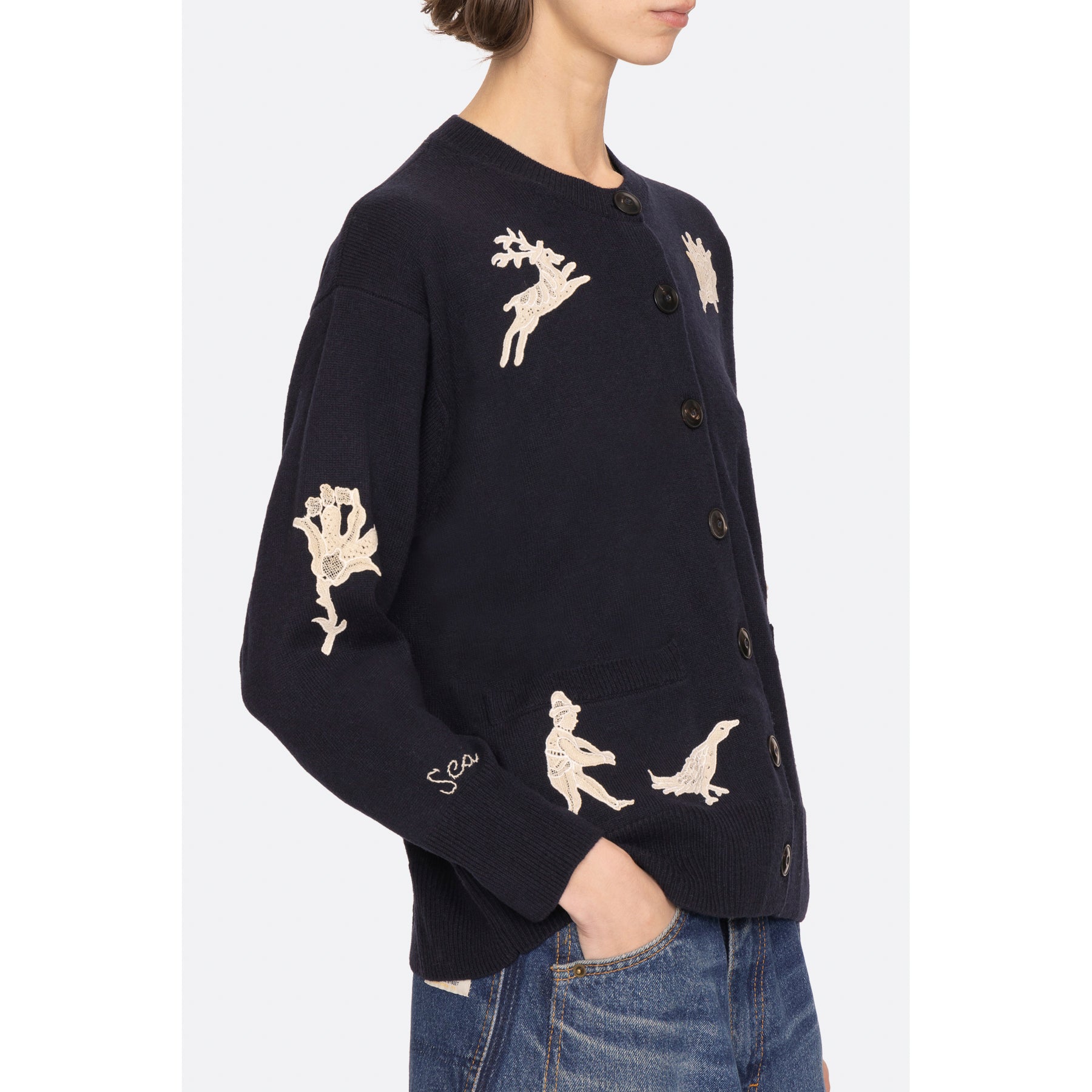 Sea New York Mika Applique Cardigan
