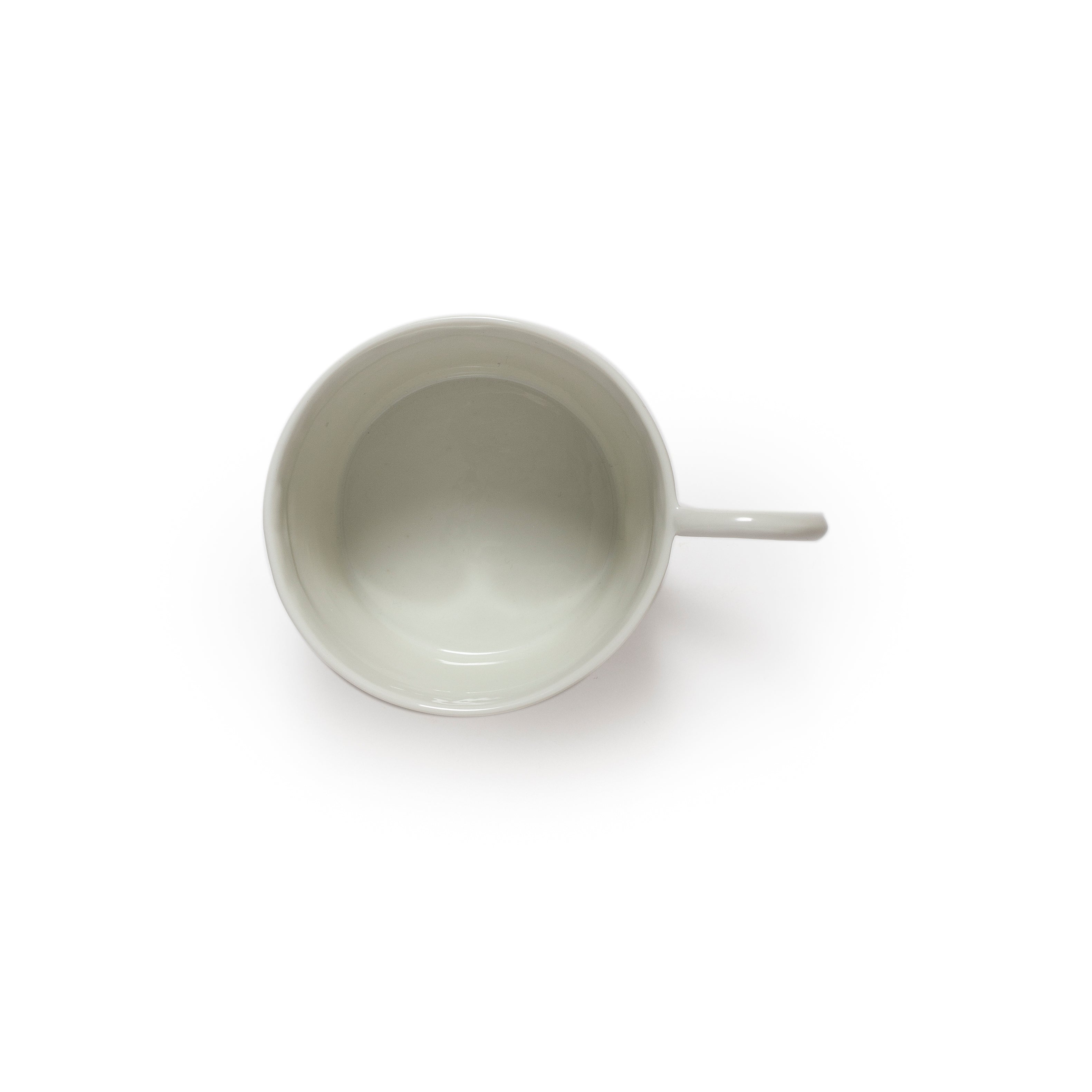 White ceramic mug on a white background