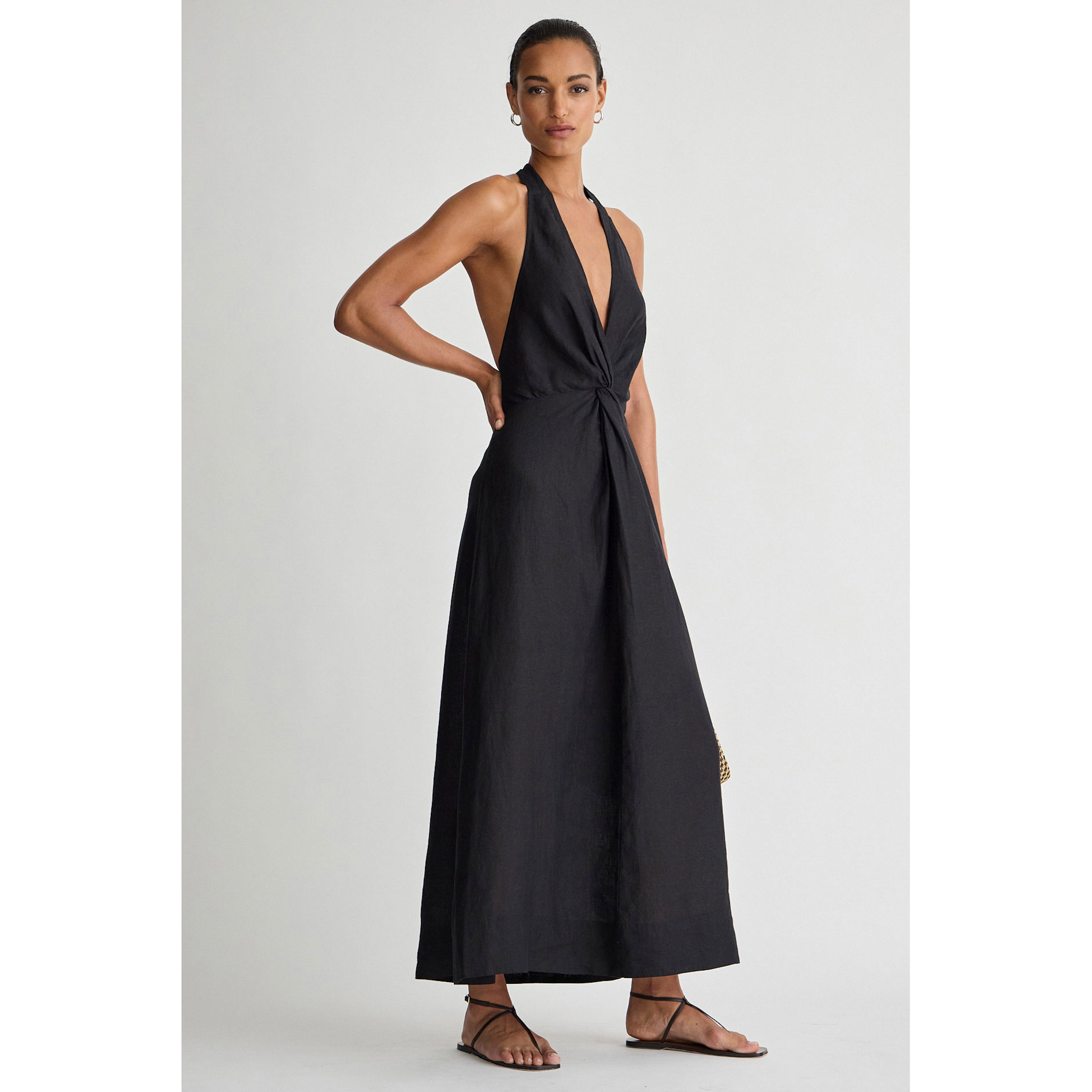 Apiece Apart Salome Halter Maxi in Black | Clove & Creek