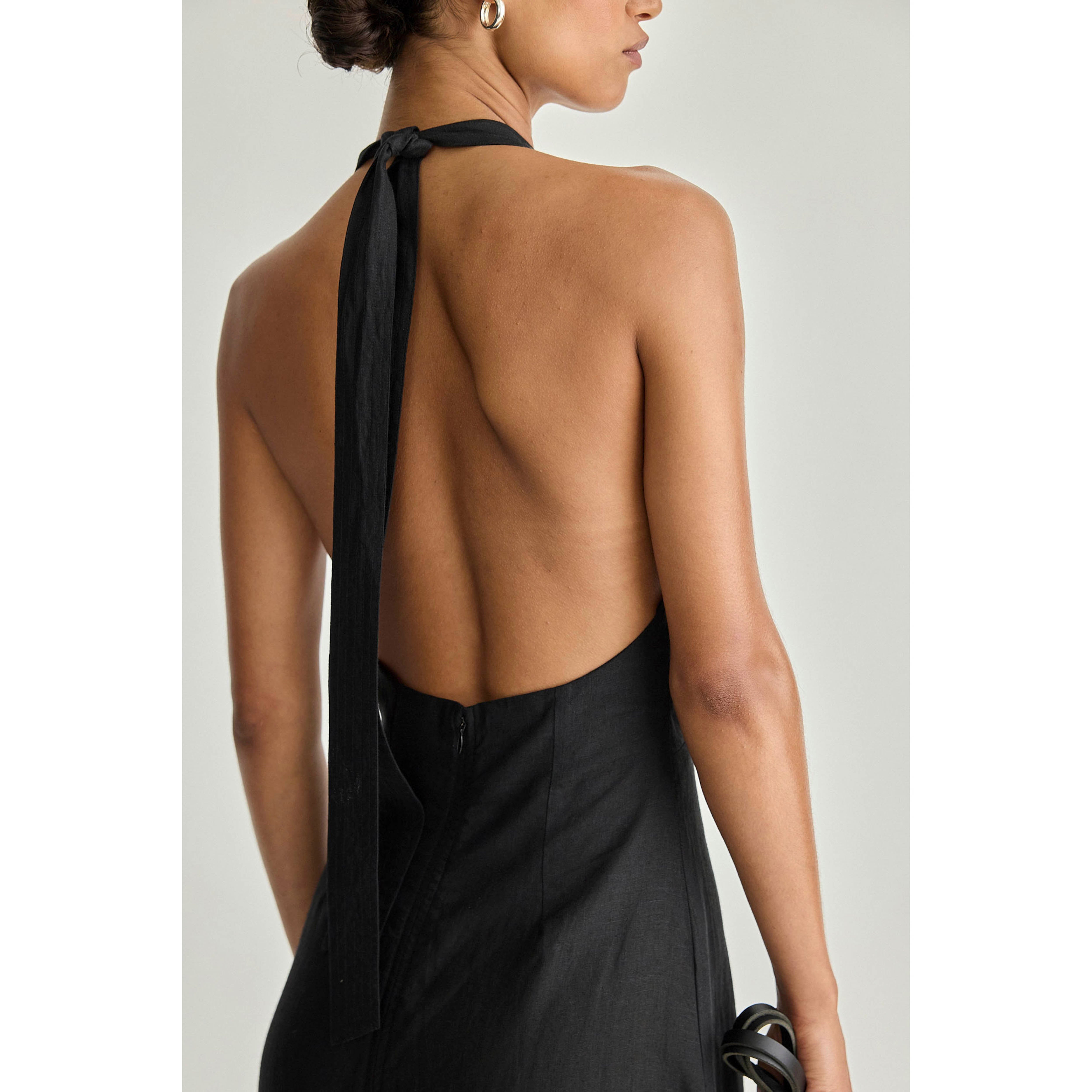 Apiece Apart Salome Halter Maxi in Black | Clove & Creek