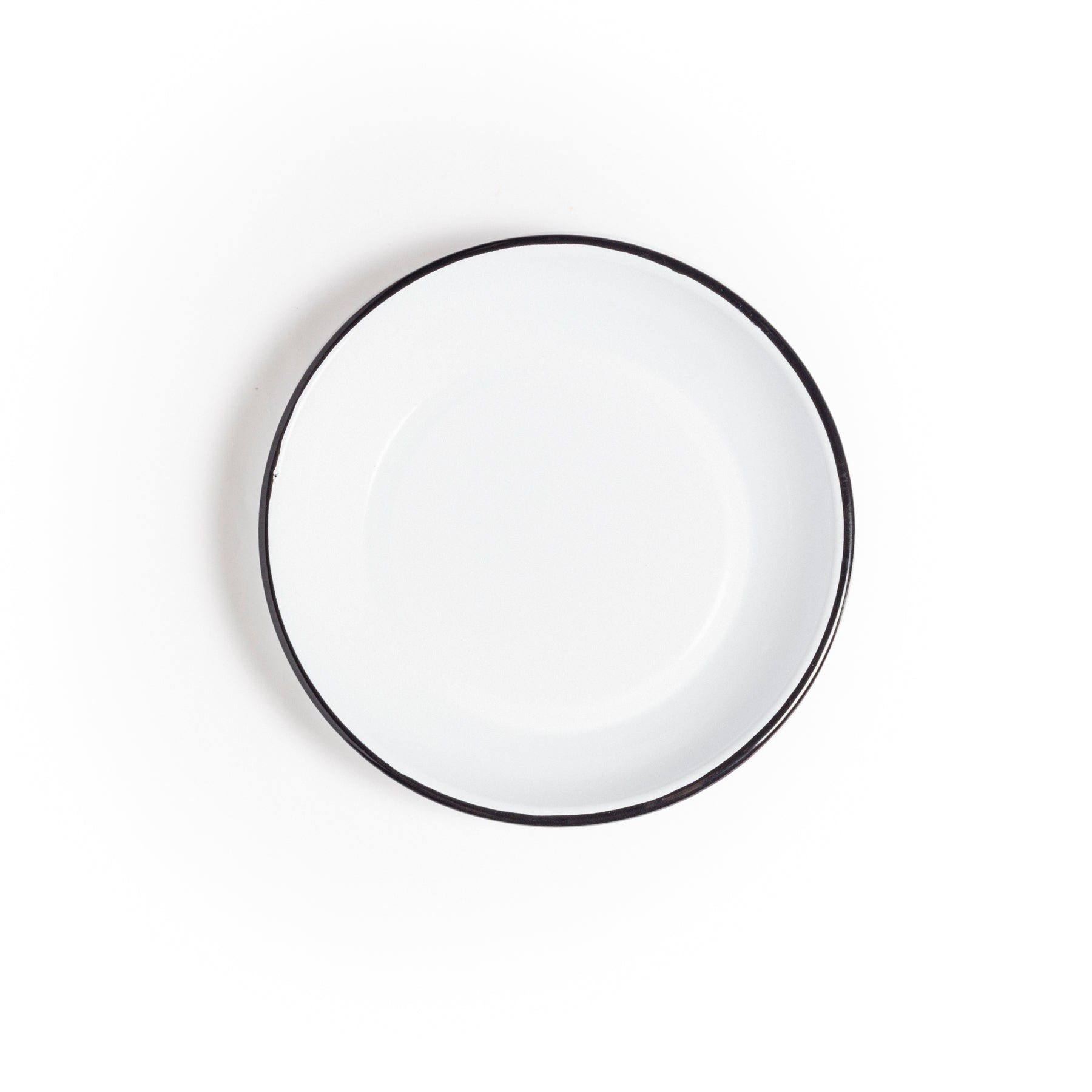 Basic Black and White Enamel Plate