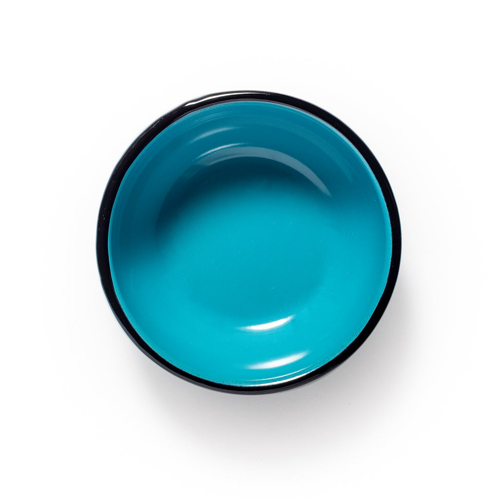 Blue and Black Enamel Bowl