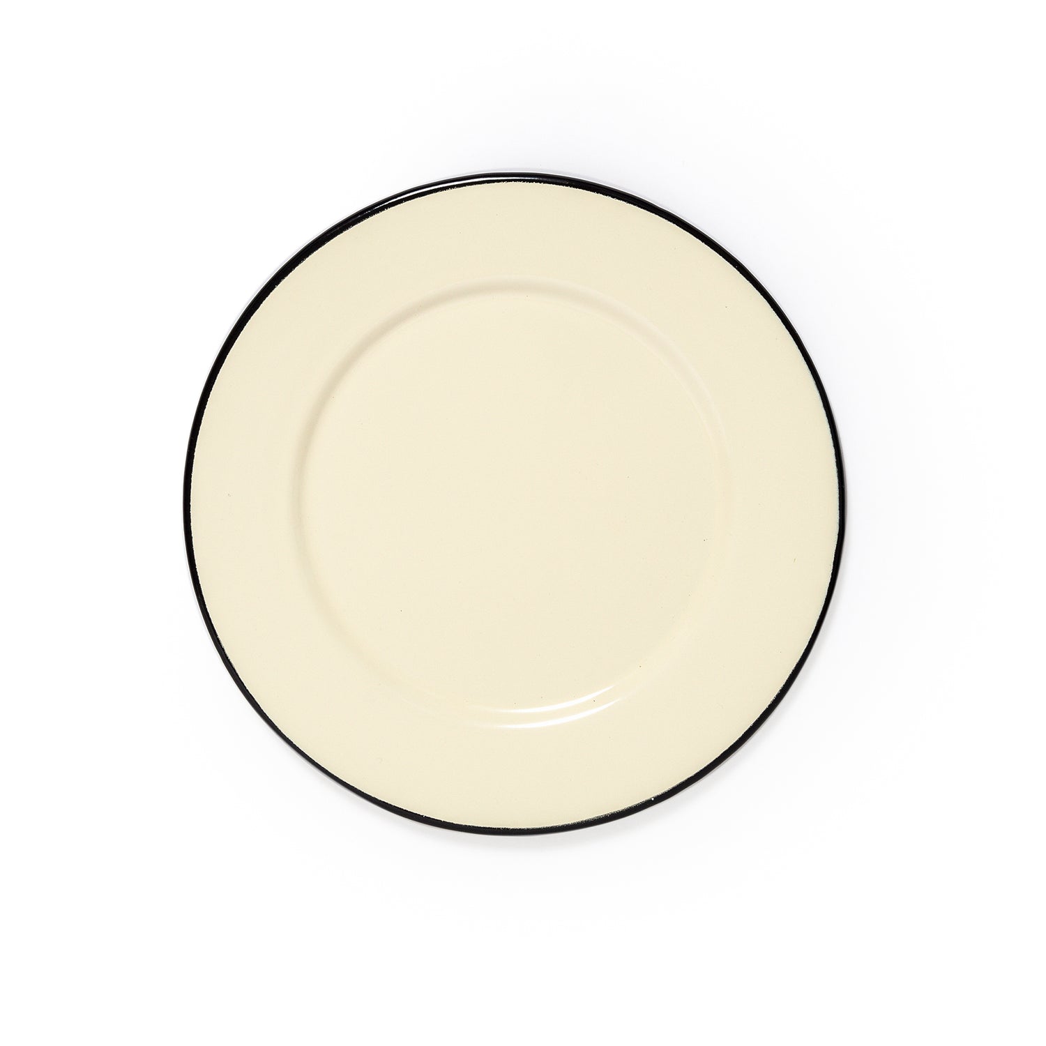 Cream and Black Enamel Plate Clove & Creek