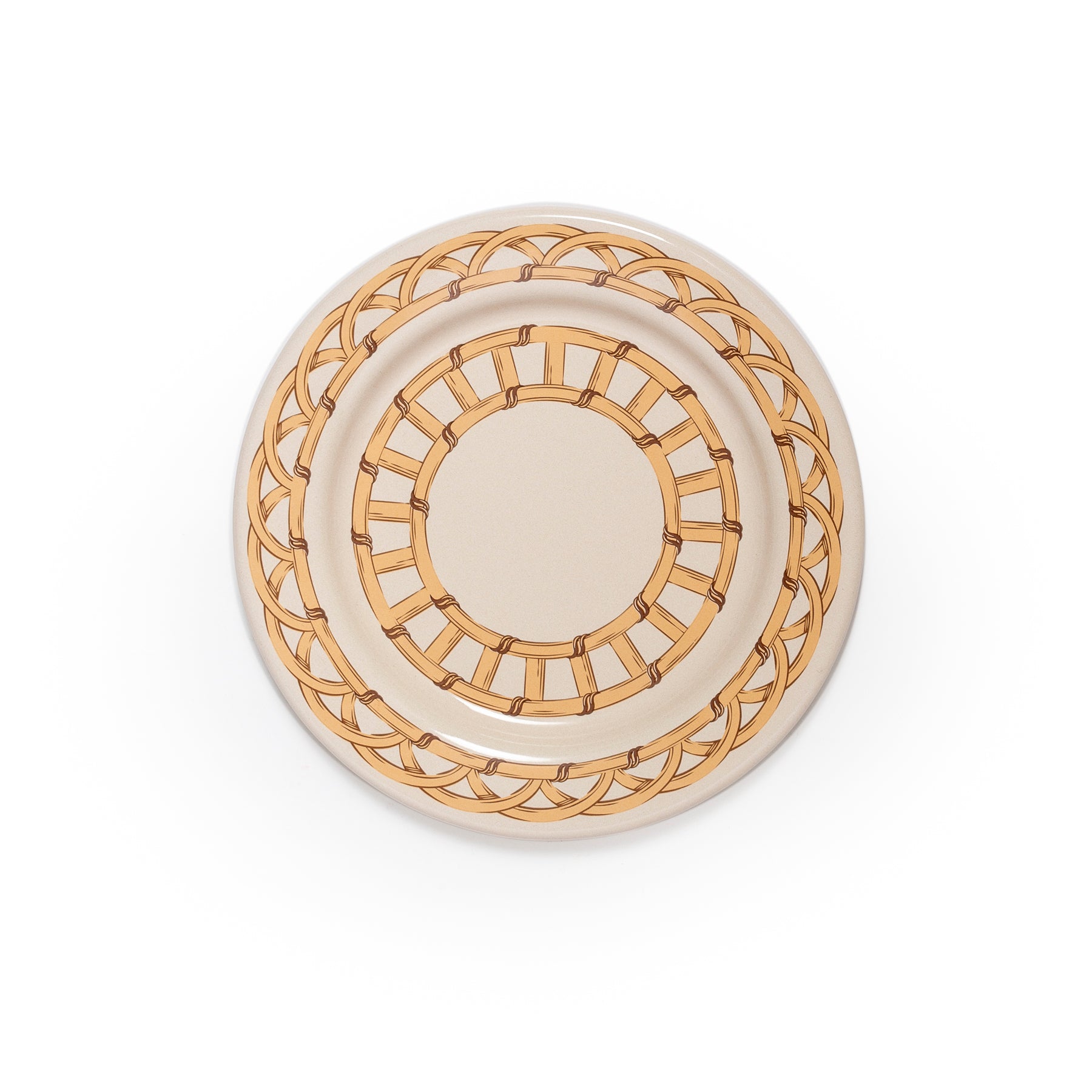 Domino x CCH Wicker Flat Salad Plate, Almond