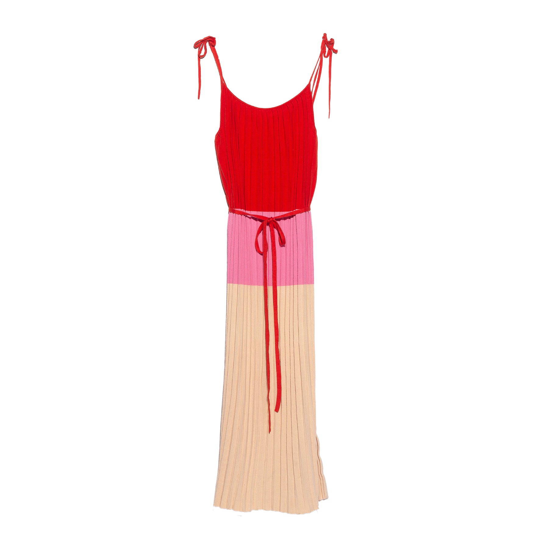 Eleven Six Simone Color Block Dress Tomato Pink Sand