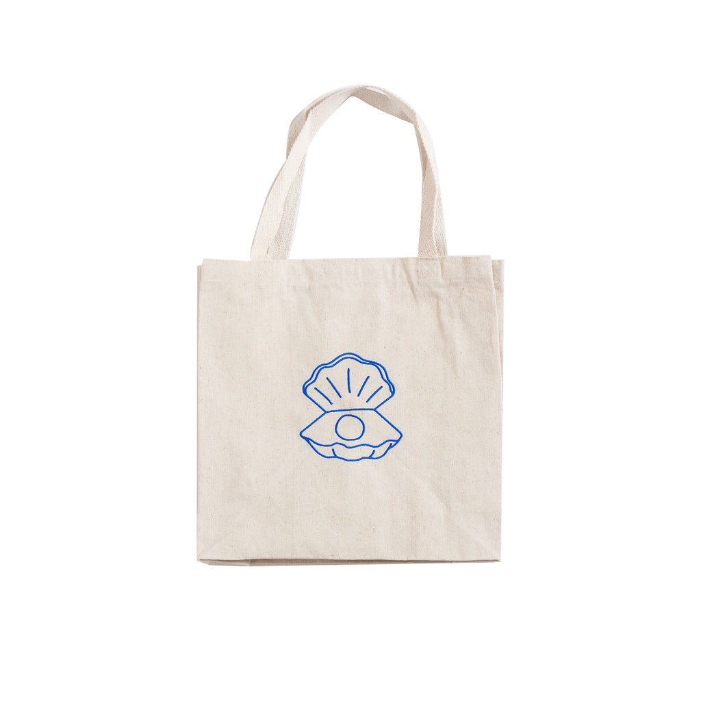 Embroidered Oyster Tote