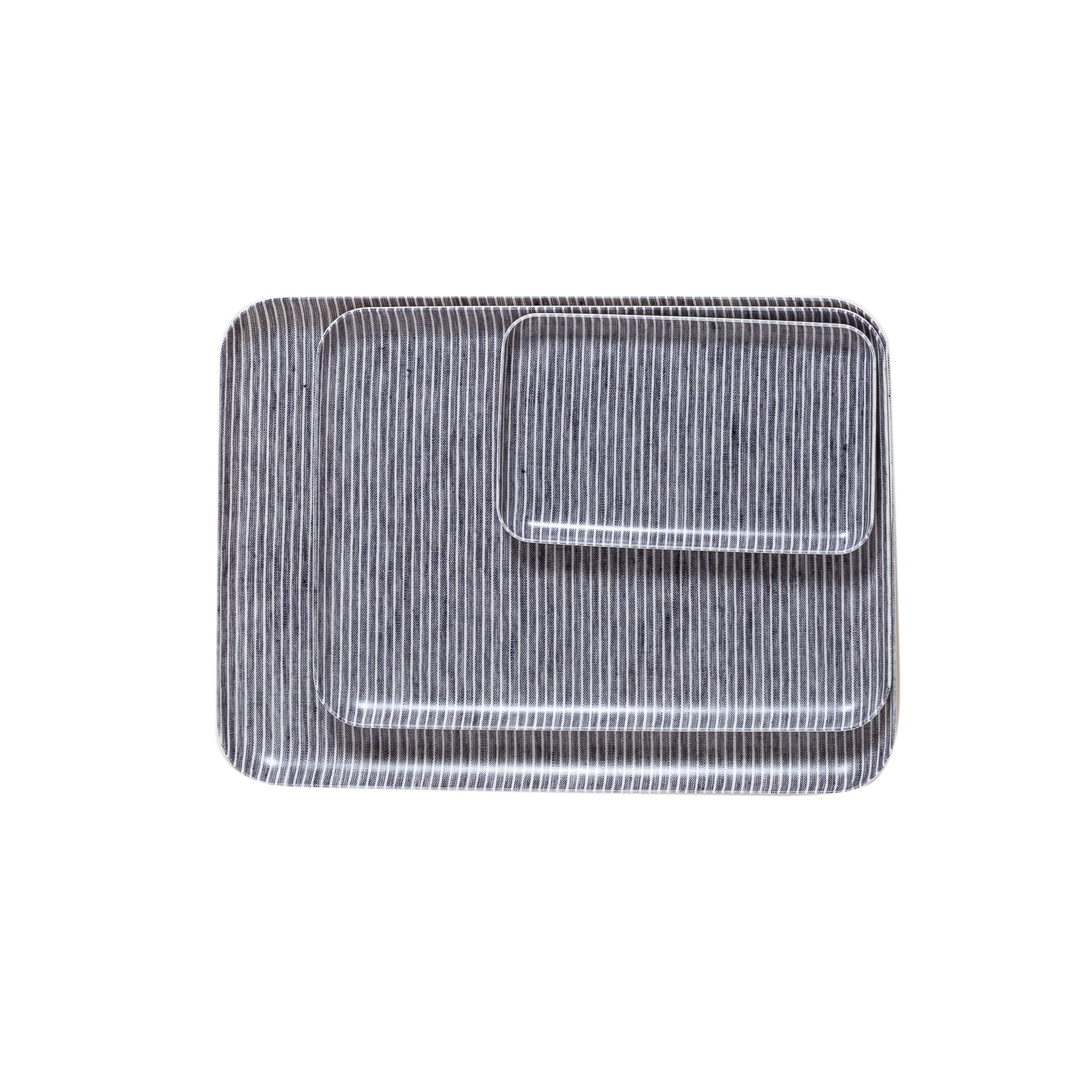 Fog Linen Grey Stripe Tray