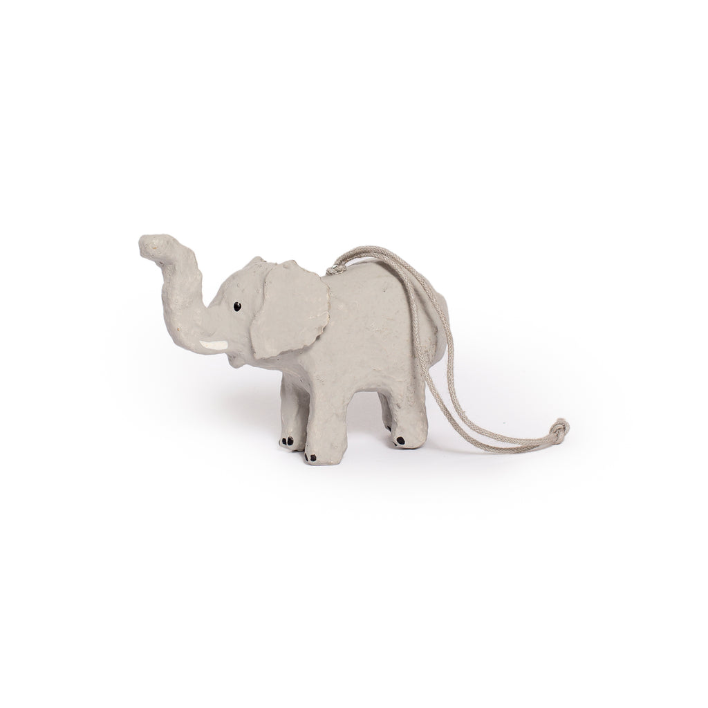 Fog Linen Paper Mache Elephant Ornament