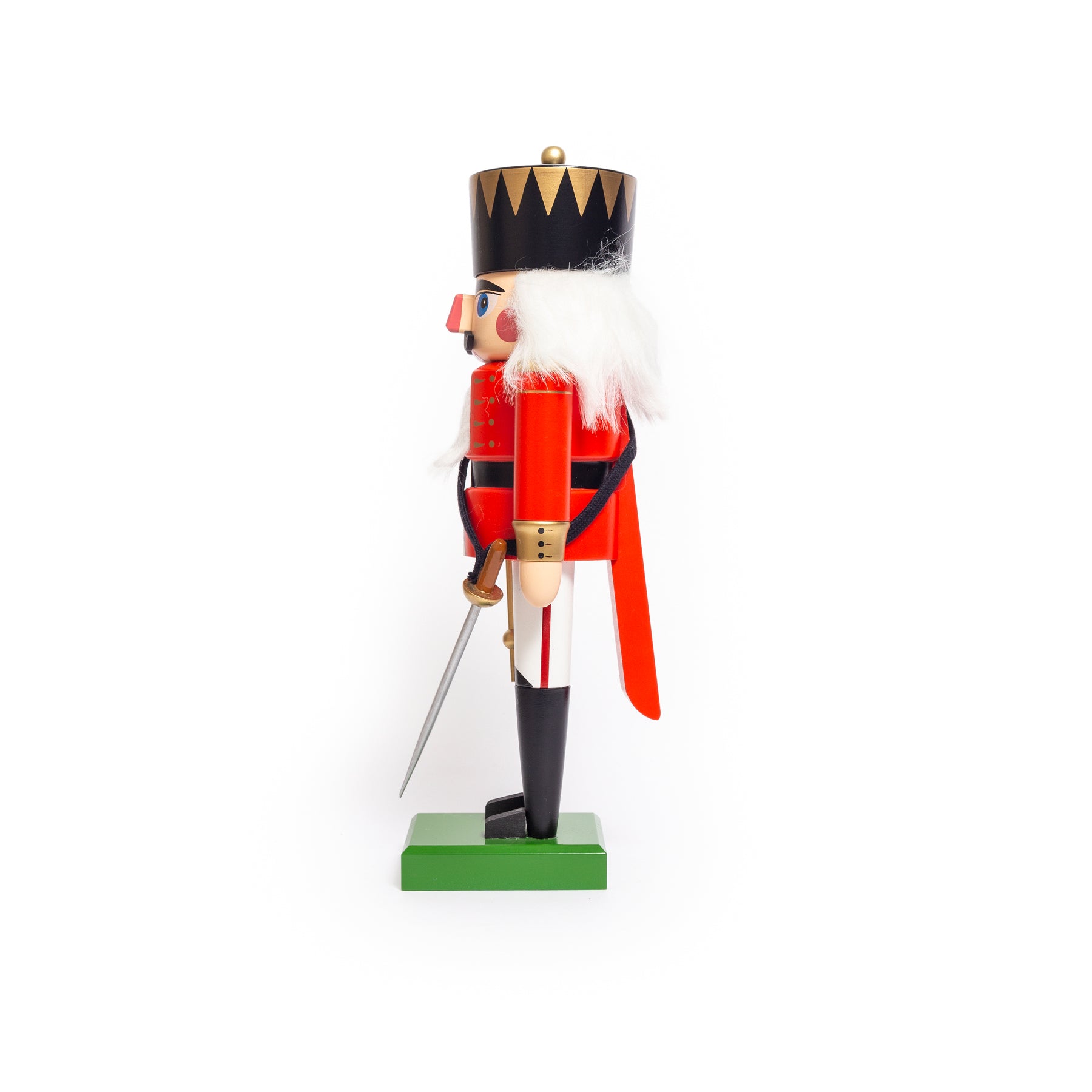 German Red Nutcracker King by Seiffen in profile