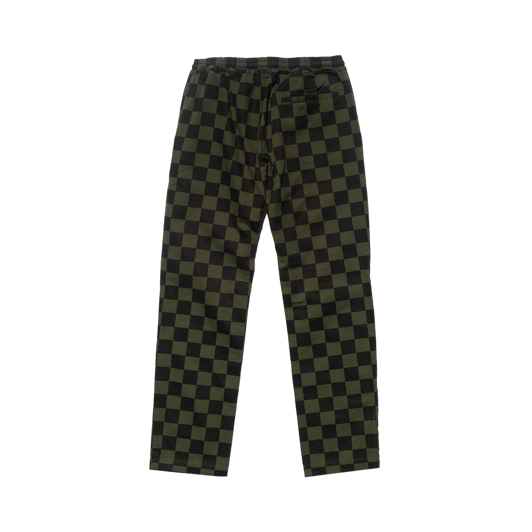 Grei Relaxed Gusset Easy Pant Check Twill Olive Brown