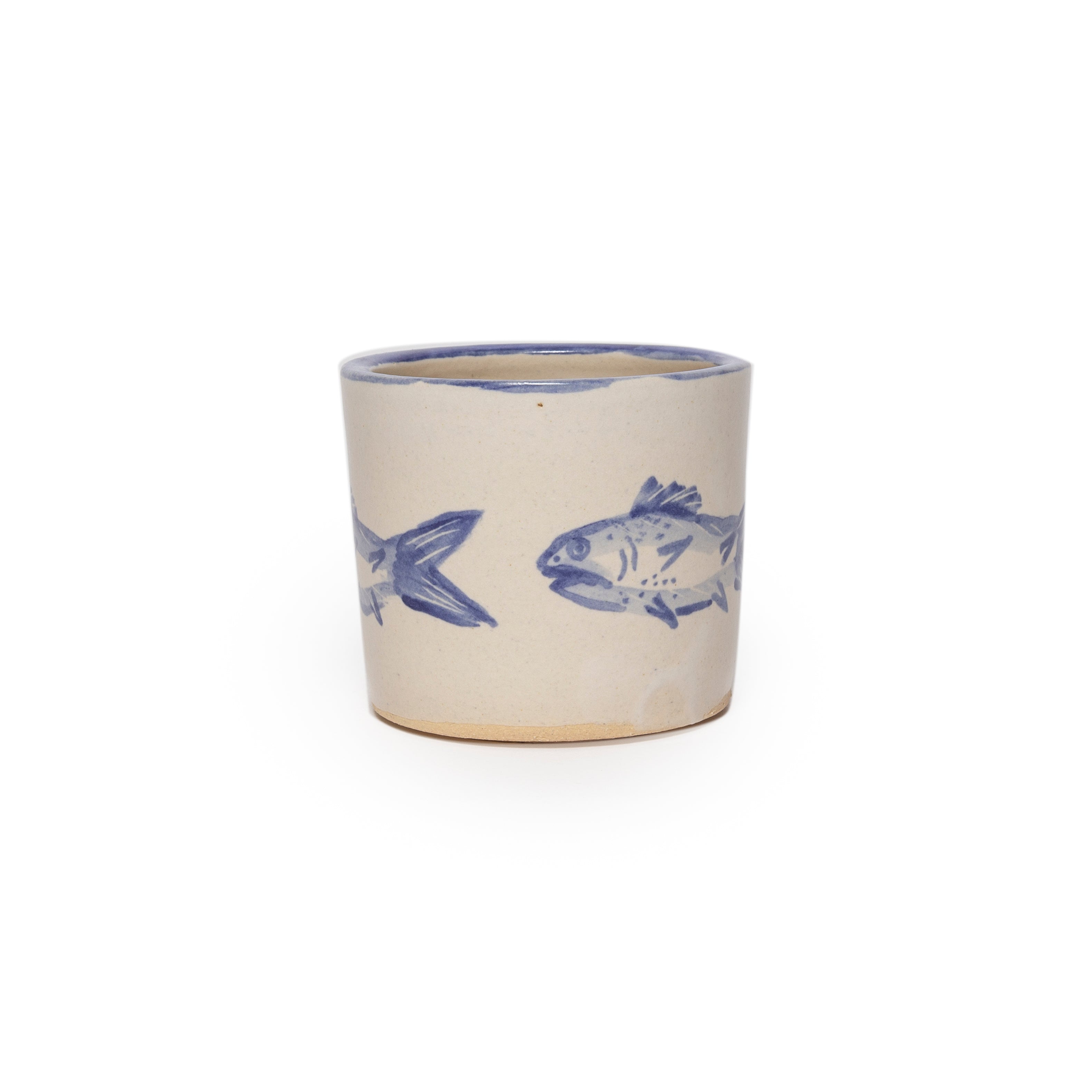 Ceramic cup with trout detail