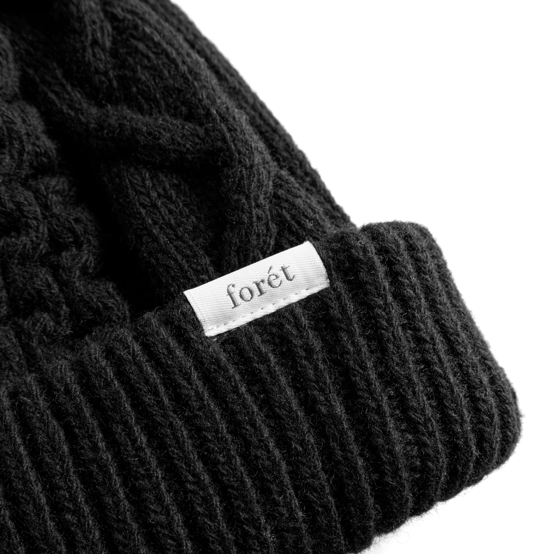 Foret Hybrid Cable Beanie Black