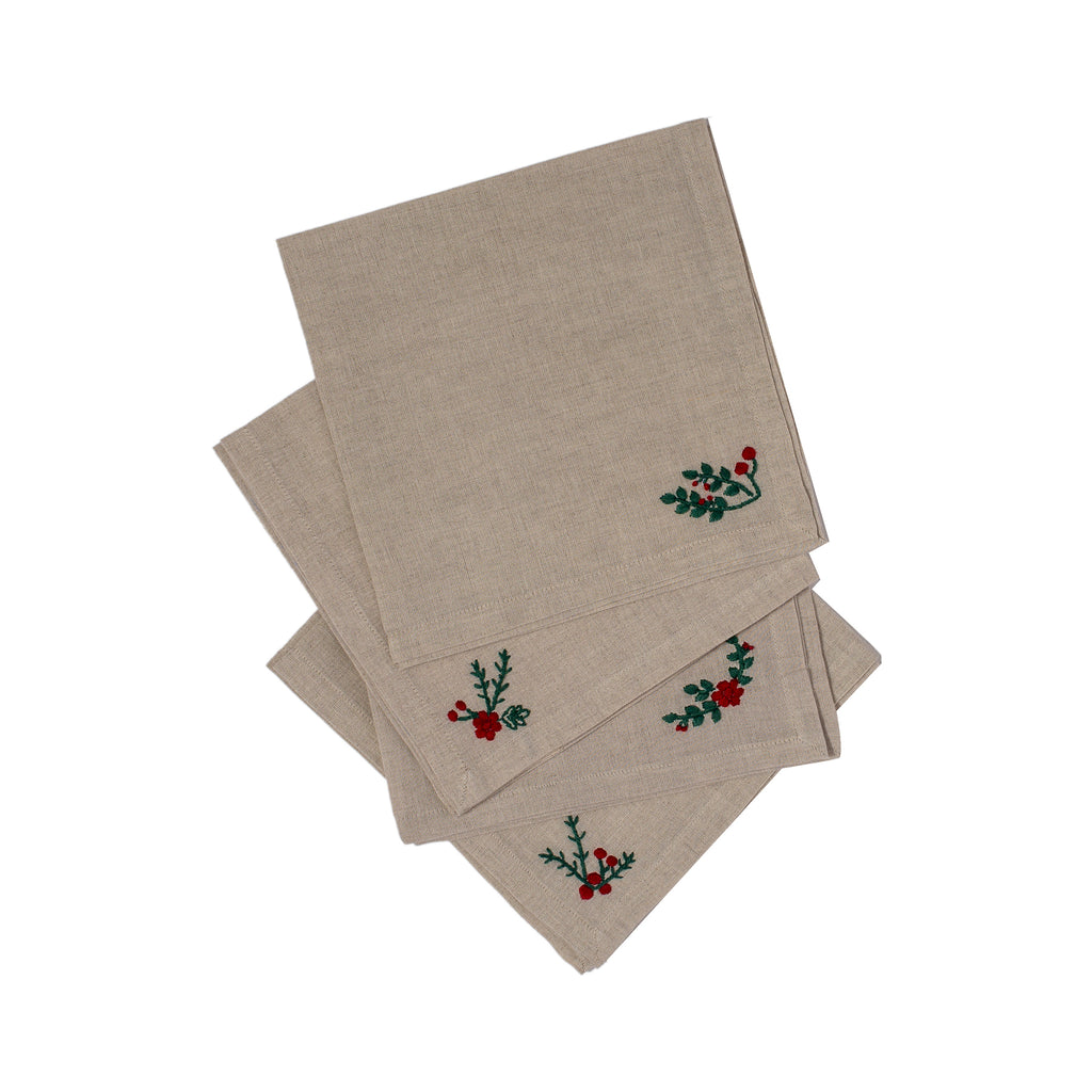 Holiday Blooms Napkin Set of Four