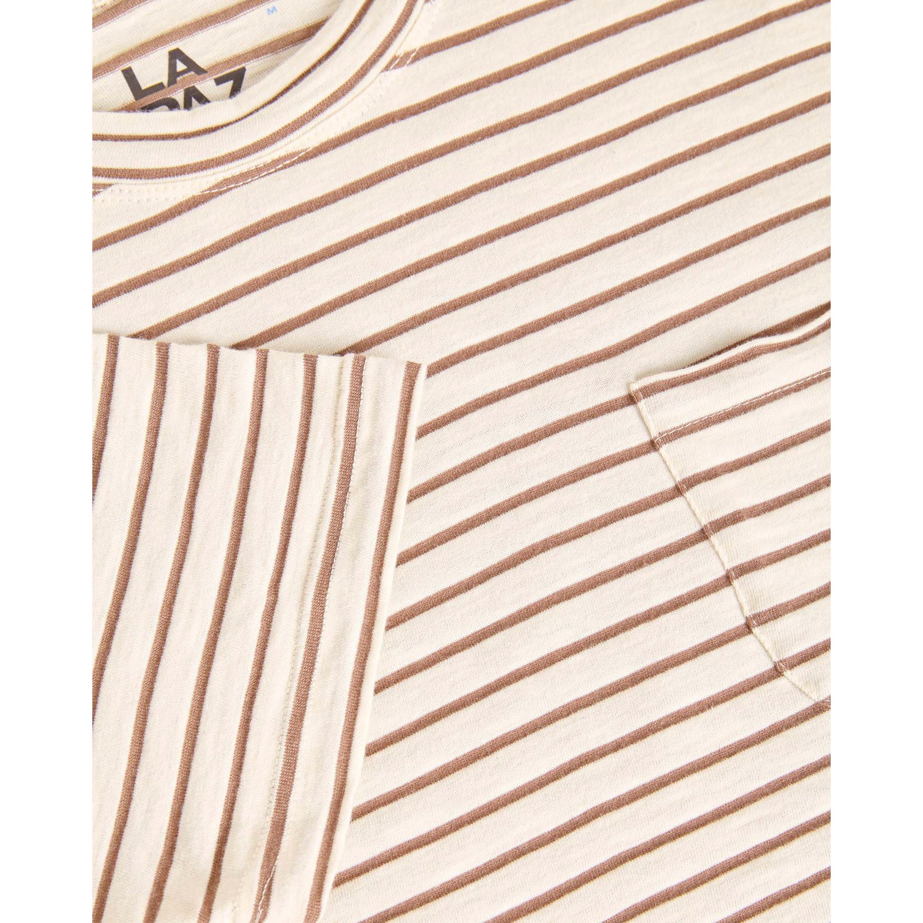 La Paz Guerreiro Brown Stripes Pocket Tee