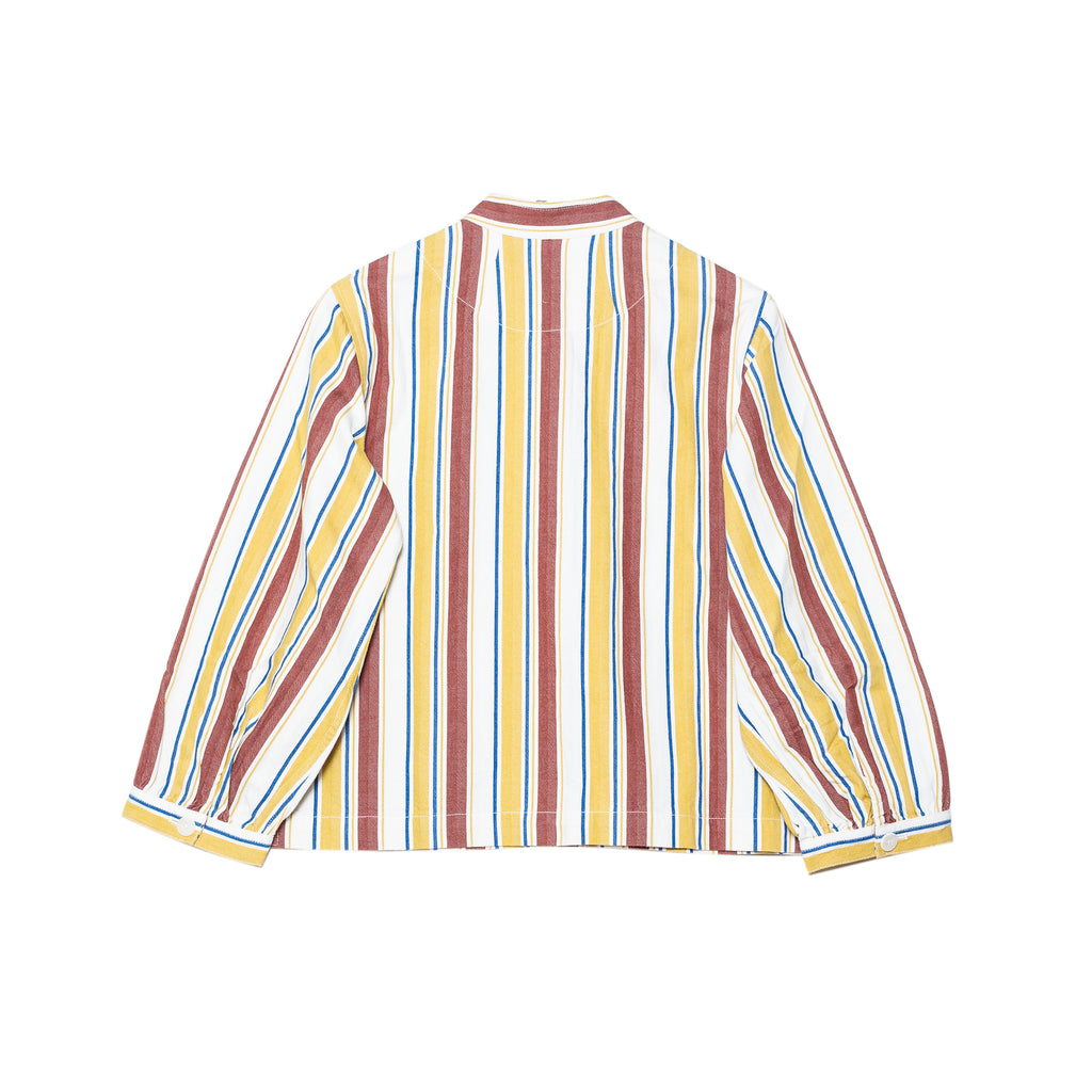 Toast Bold Stripe Cotton Workwear Jacket Brown/Ecru