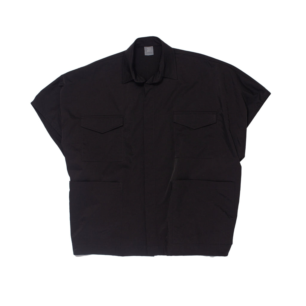 Grei 4 Pocket Shirt Poncho Black