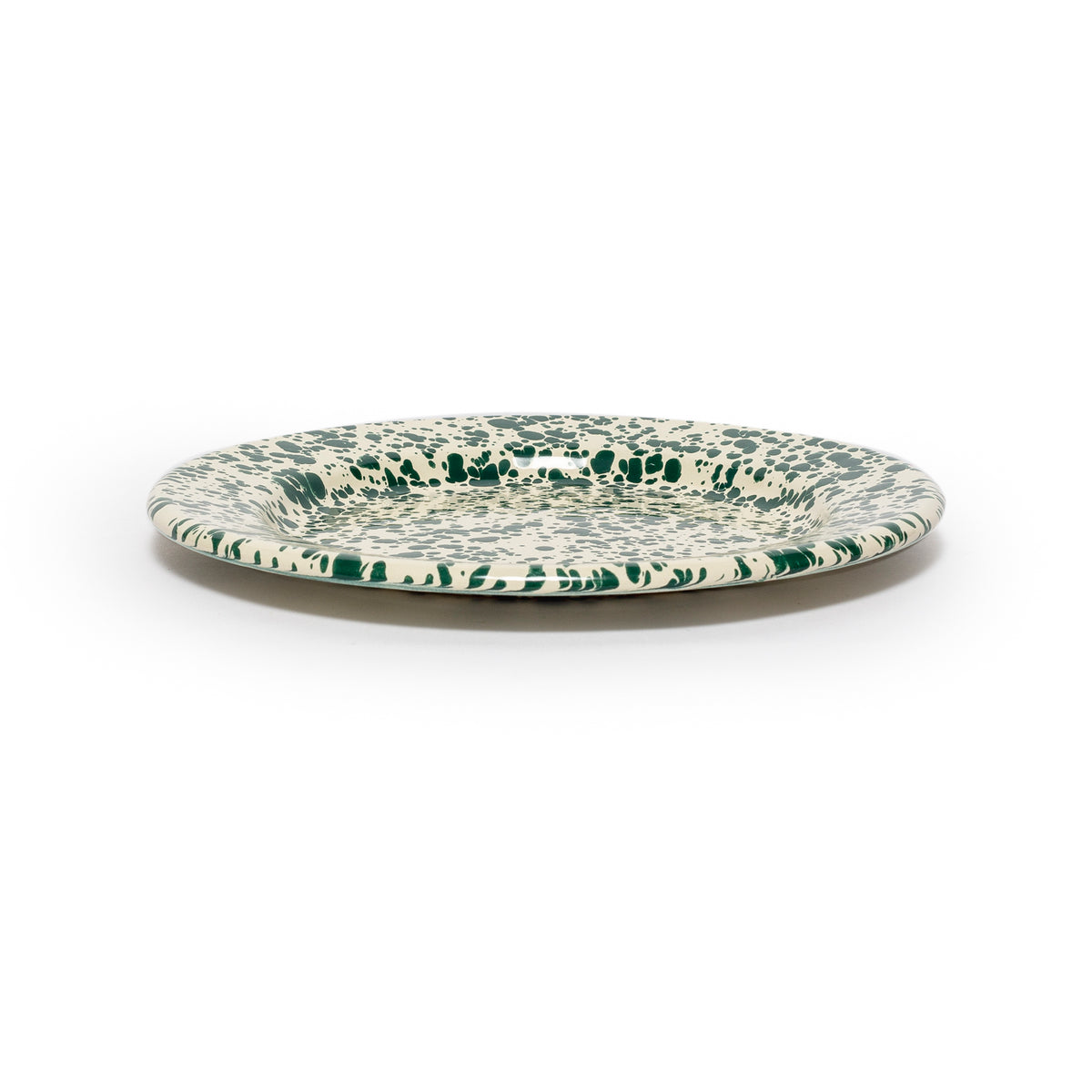 Splatter Enamel Plate in Green and Cream | Clove & Creek