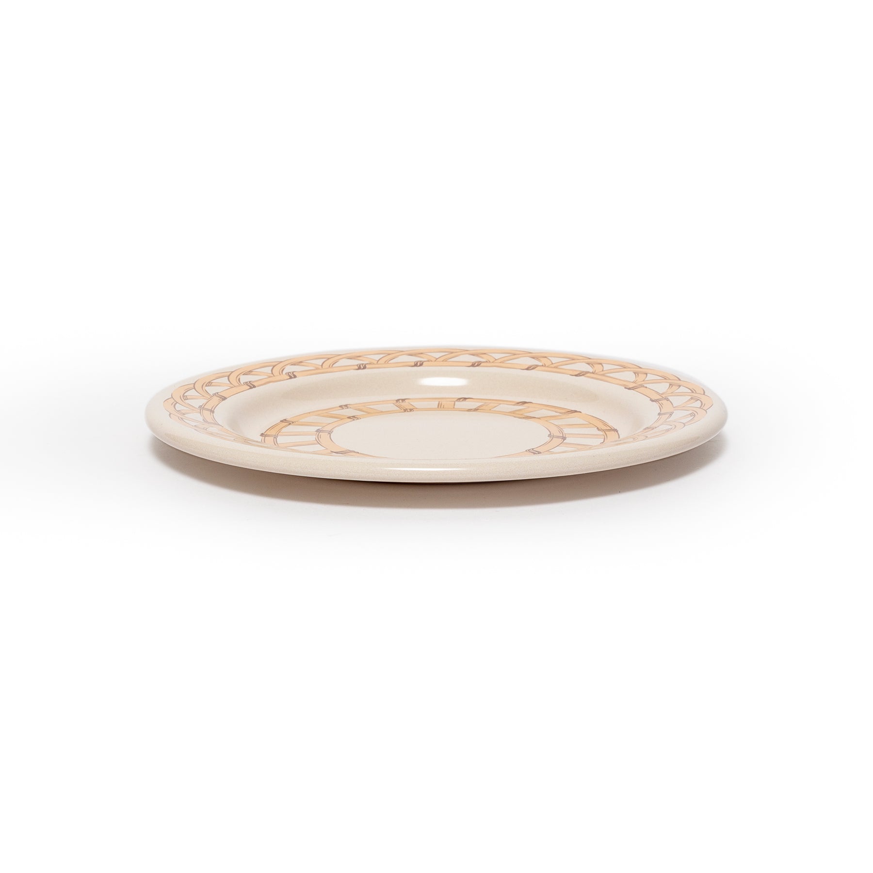 Domino x CCH Wicker Flat Salad Plate, Almond