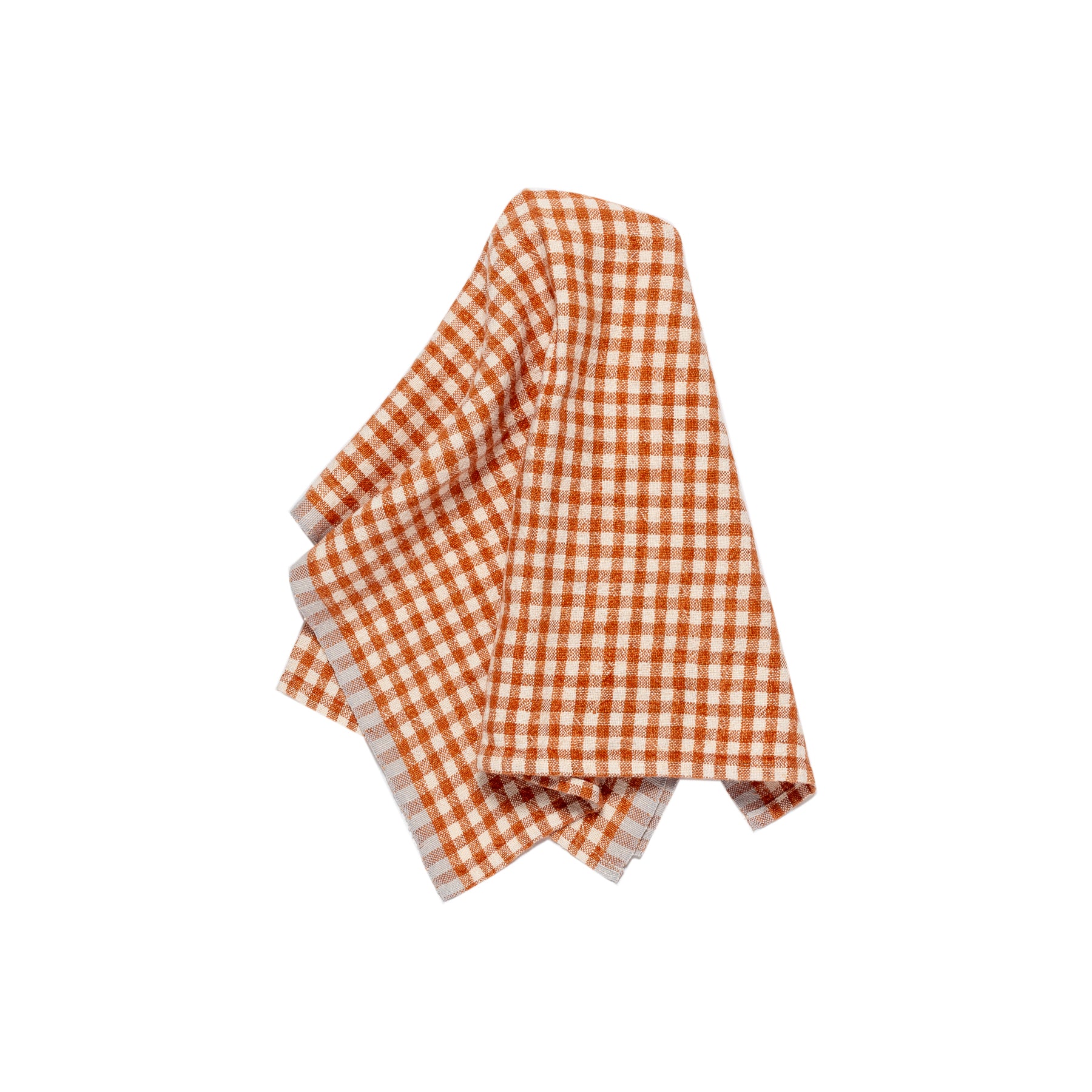 Two-Tone Cognac Gingham Tea Towel