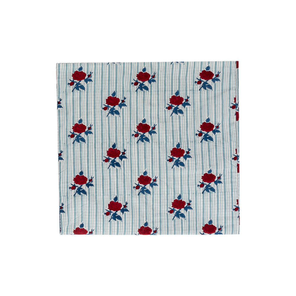 Indu - Hand Block-printed Reversible Duvet Cover - Thumbnail 2