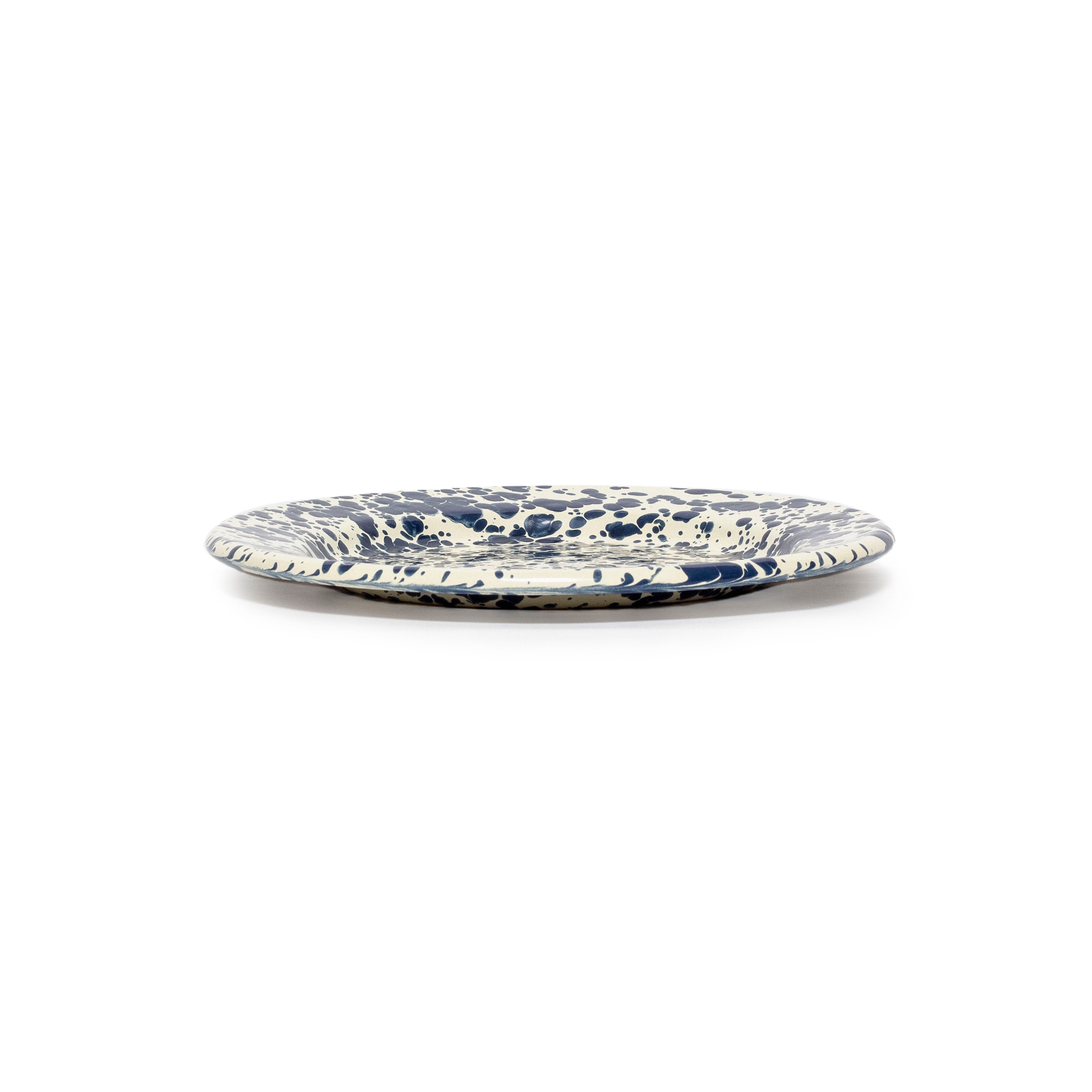 Splatter Enamel Plate in Navy and Cream
