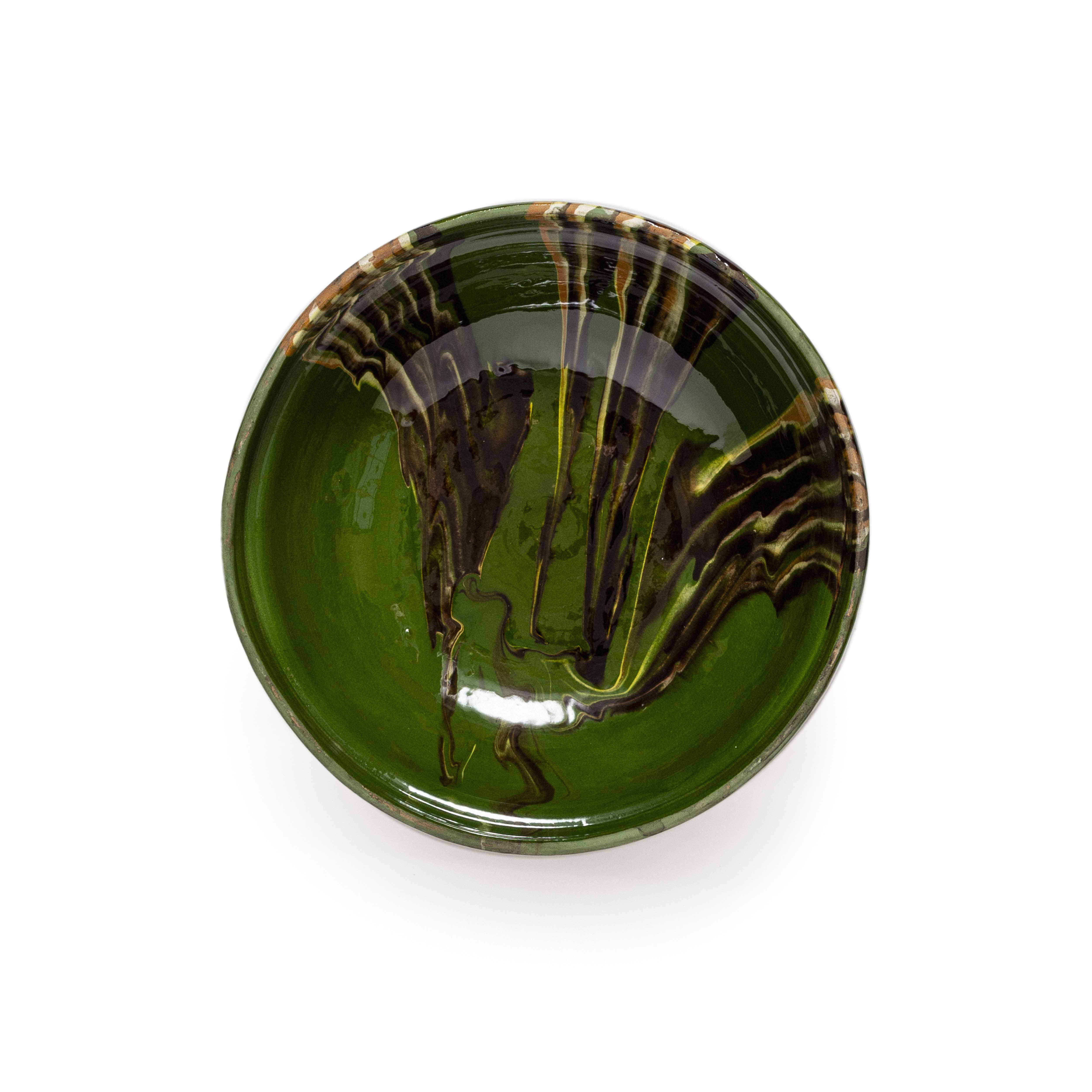Marbelized Green Cottage Crafted Bowls
