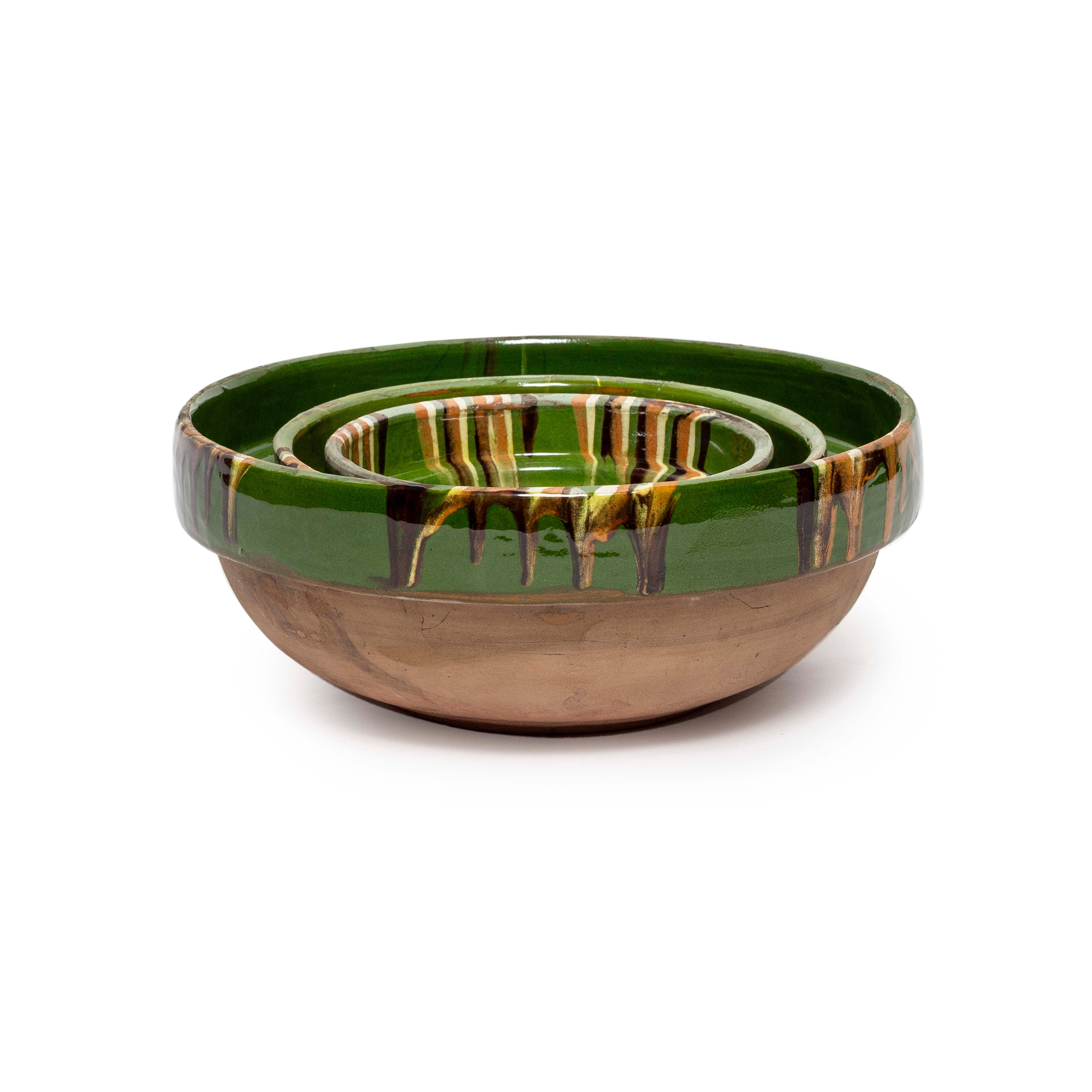 Marbelized Green Cottage Crafted Bowls