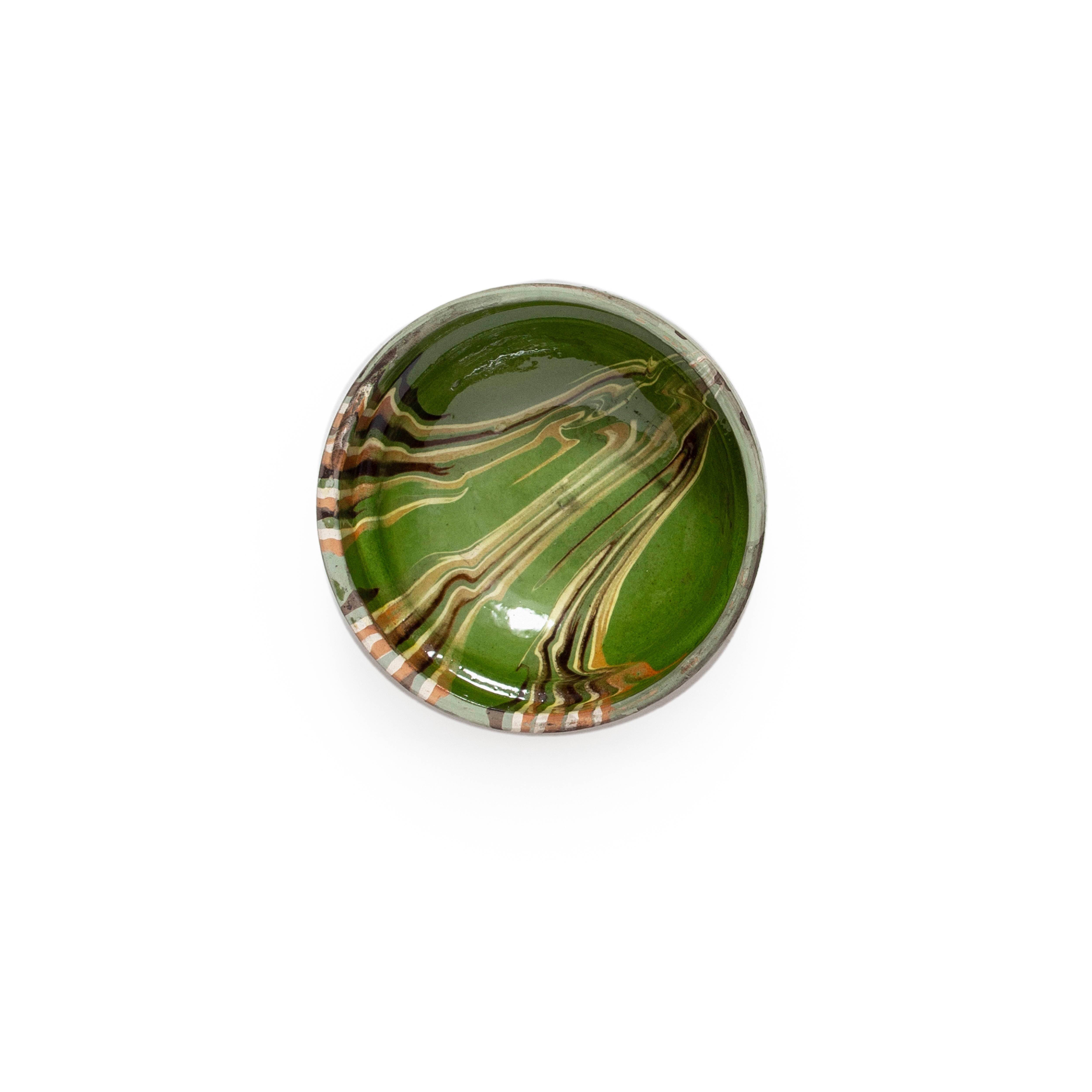 Marbelized Green Cottage Crafted Bowls