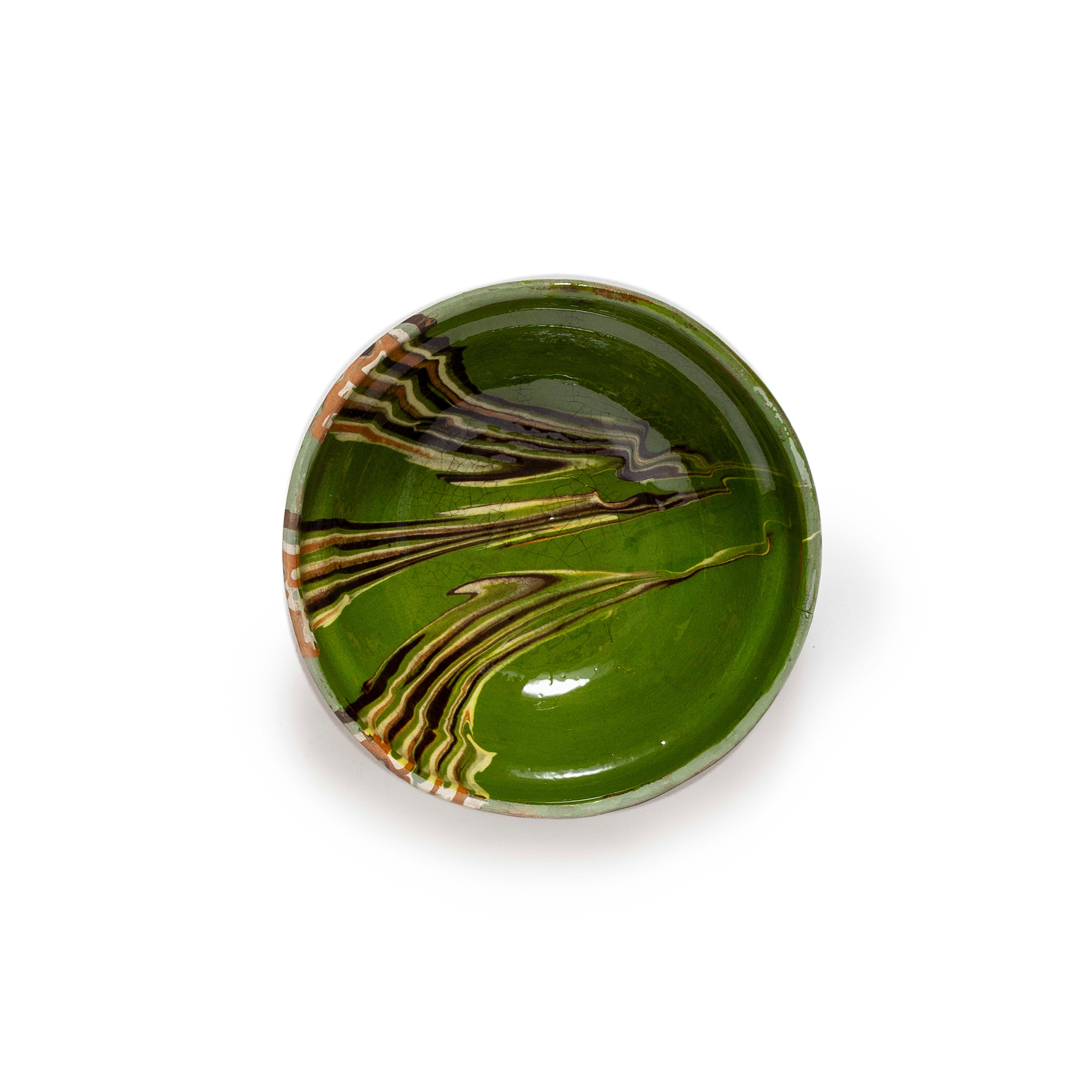 Marbelized Green Cottage Crafted Bowls