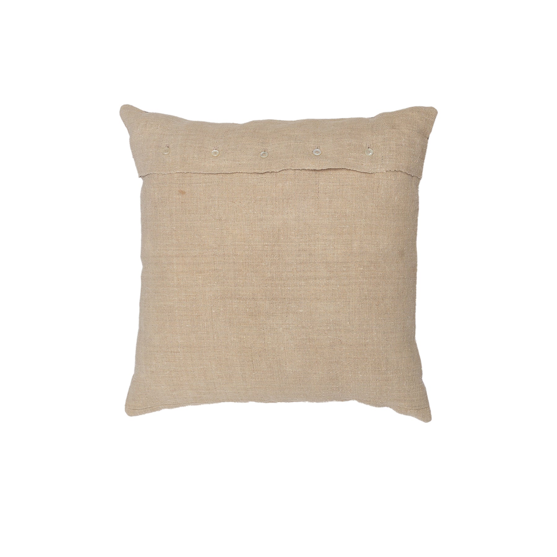 Adisi Brown Plaid Wool And Linen Cushion