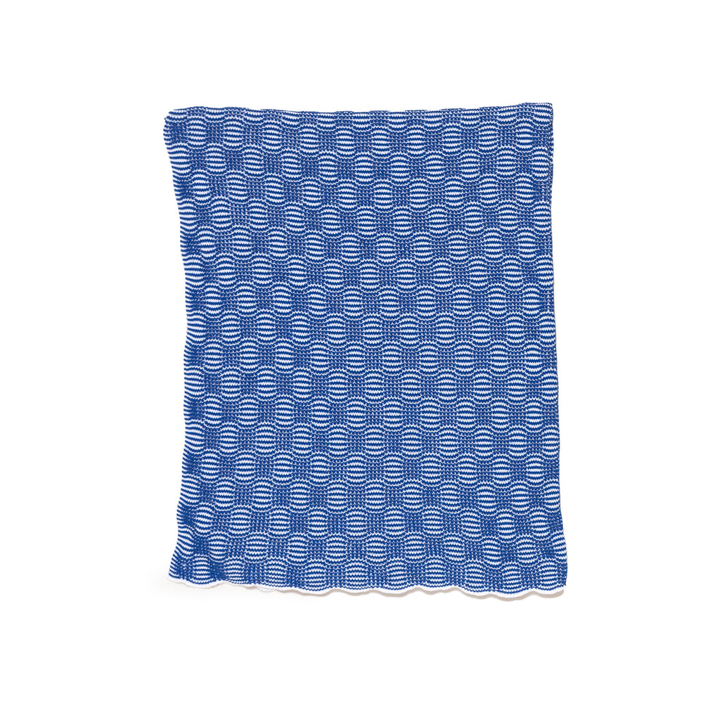 Made Here Blue Pop Cotton Throw Blanket