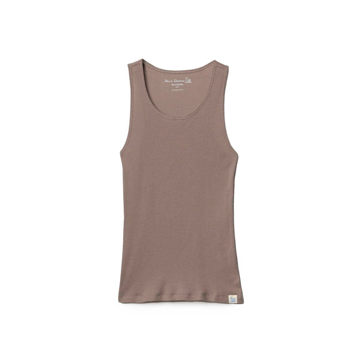 Merz b. Schwanen Lightweight Cotton Rib Tank in Faded Grain | Clove & Creek